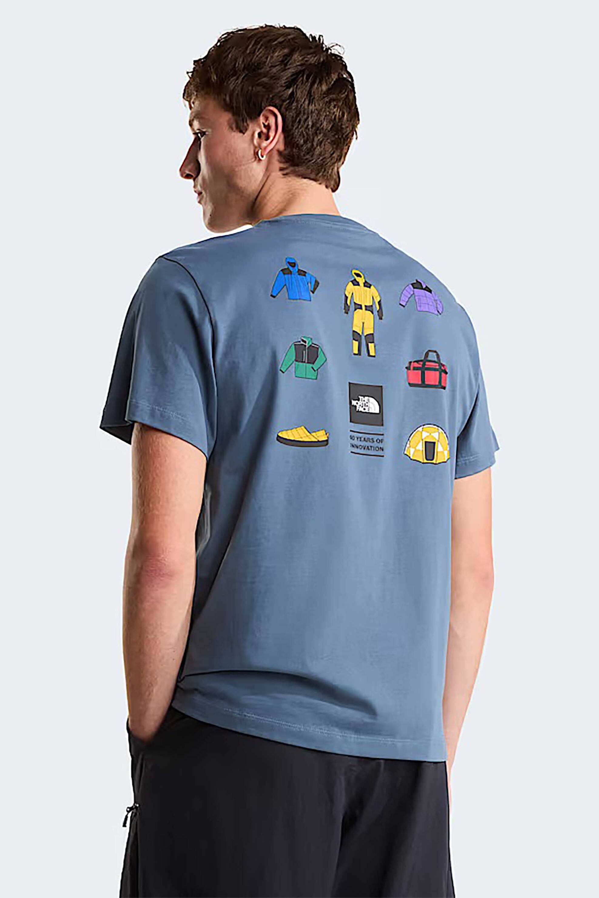 The North Face Ανδρικό T-Shirt Regular Fit Icon Celebration Graphic - Nf0A8Gas0U31 Μπλε