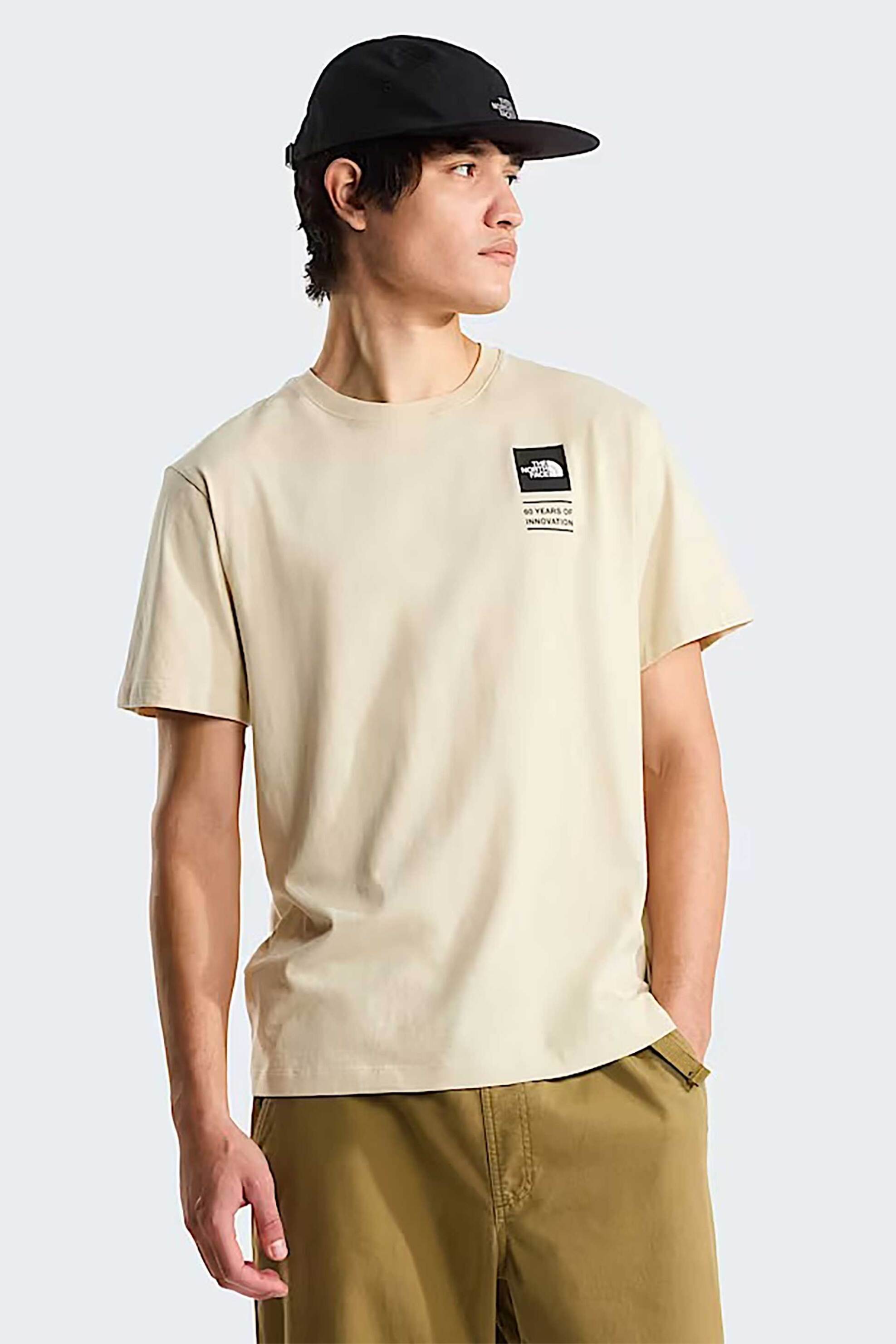 The North Face ανδρικό T-shirt Regular Fit "Icon Celebration Graphic" - NF0A8GASDOM1 Μπεζ