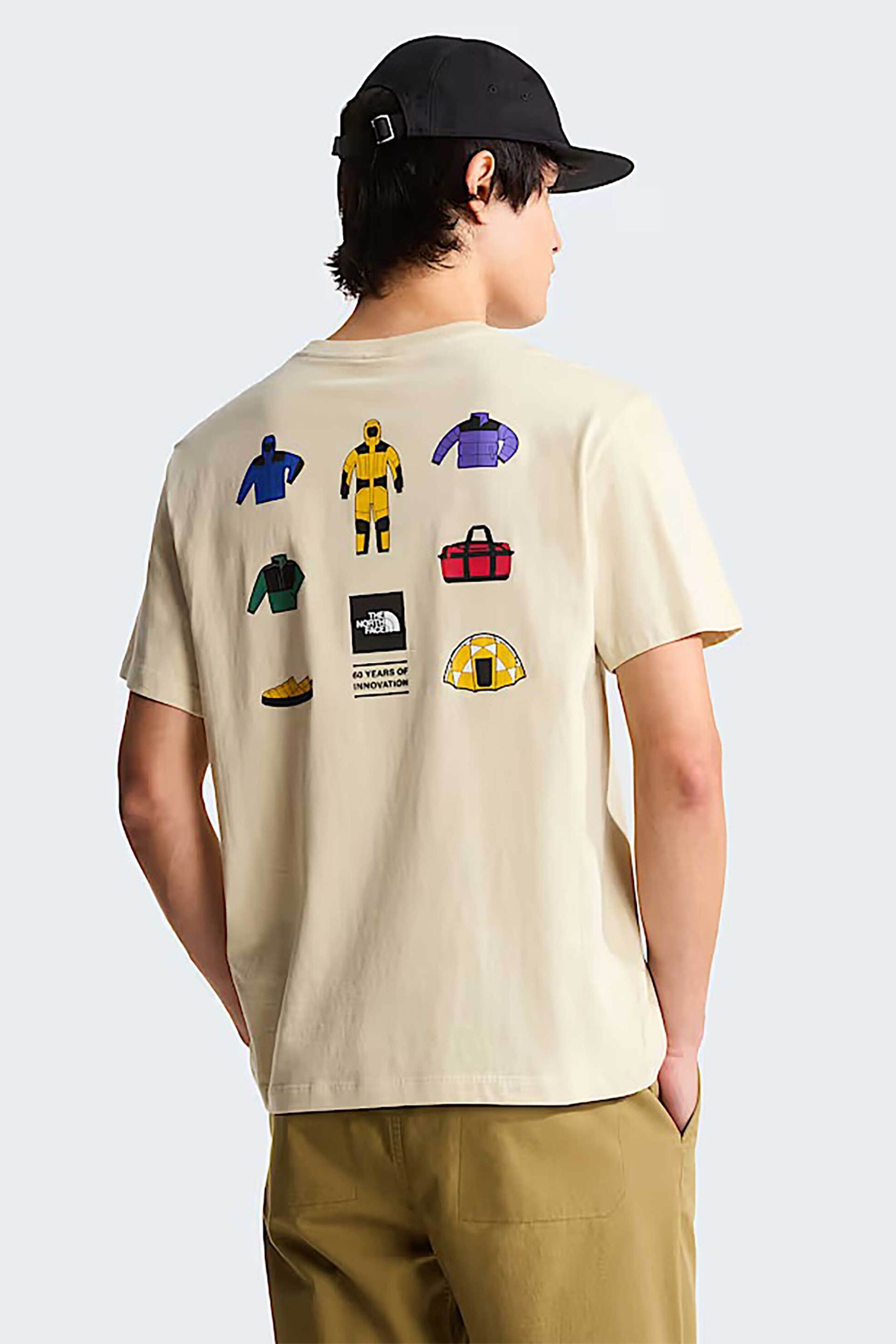 The North Face Ανδρικό T-Shirt Regular Fit Icon Celebration Graphic - Nf0A8Gasdom1 Μπεζ