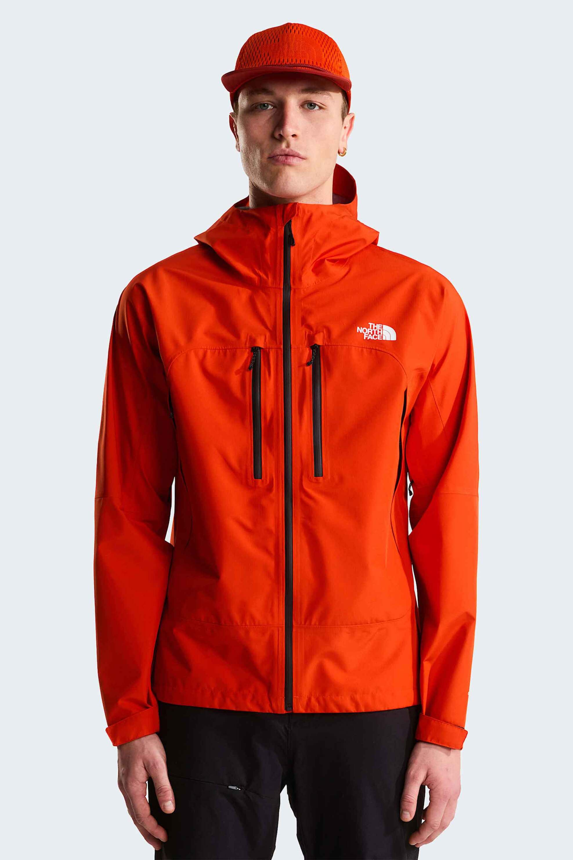The North Face ανδρικό αδιάβροχο μπουφάν με κουκούλα και λογότυπο Standard Fit "Antora" - NF0A8ESAG6L1 Πορτοκαλί