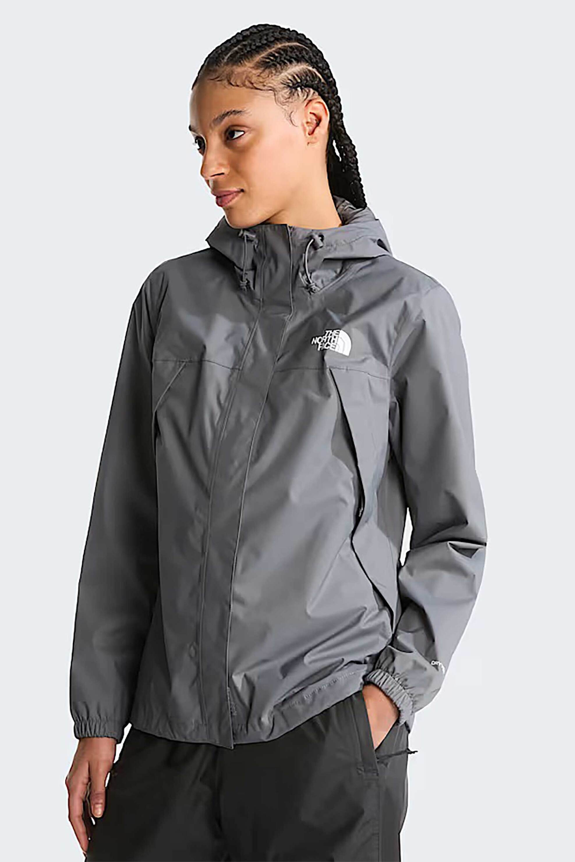 The North Face γυναικείο αδιάβροχο jacket με κουκούλα Standard Fit "Antora" - NF0A8BKD0UZ1 Γκρι