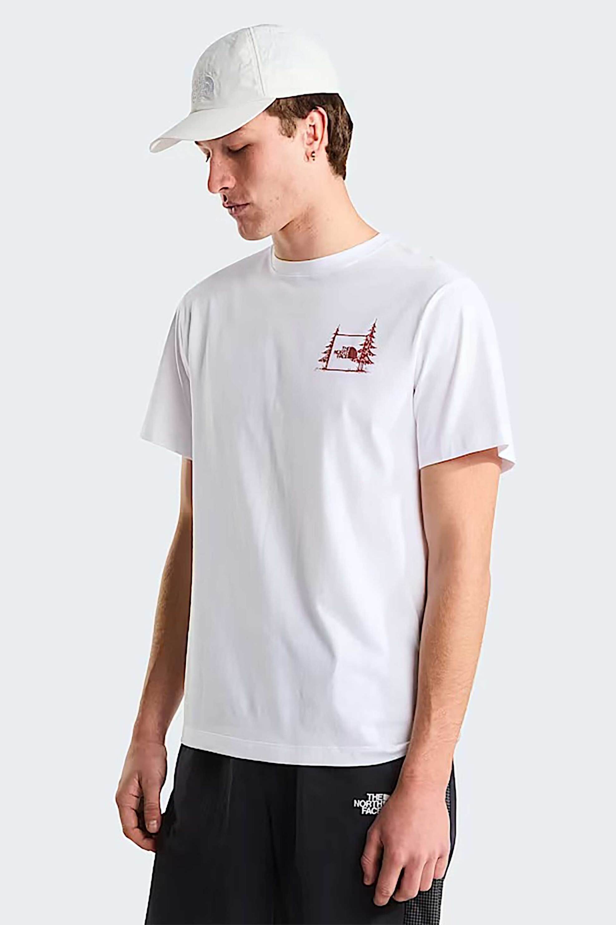 The North Face ανδρικό T-shirt Relaxed Fit "Camping Graphic" - NF0A8GQMFN41 Λευκό