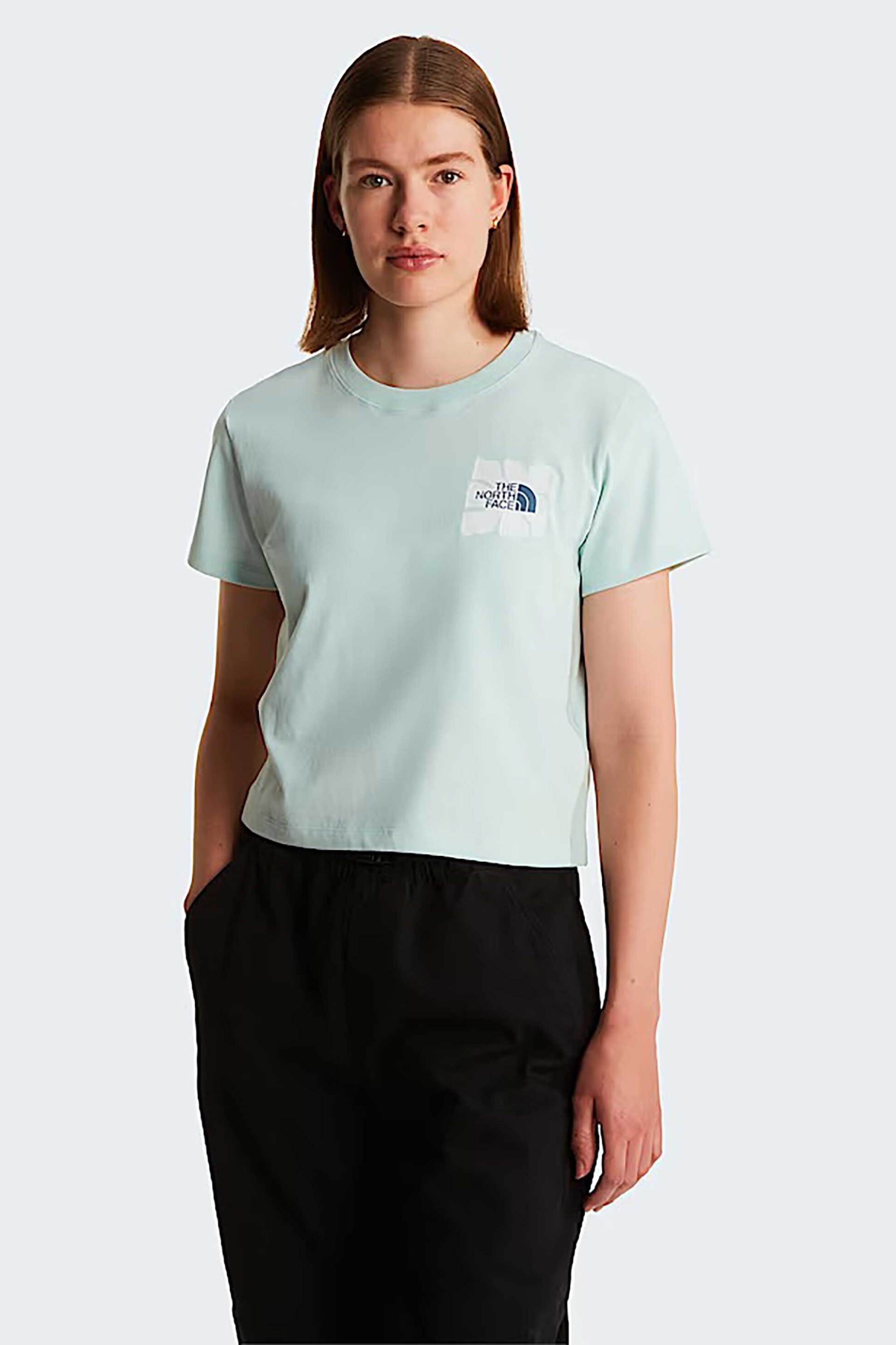 The North Face γυναικείο T-shirt Regular Fit "Sun Graphic" - NF0A8GQSG701 Βεραμάν Ανοιχτό