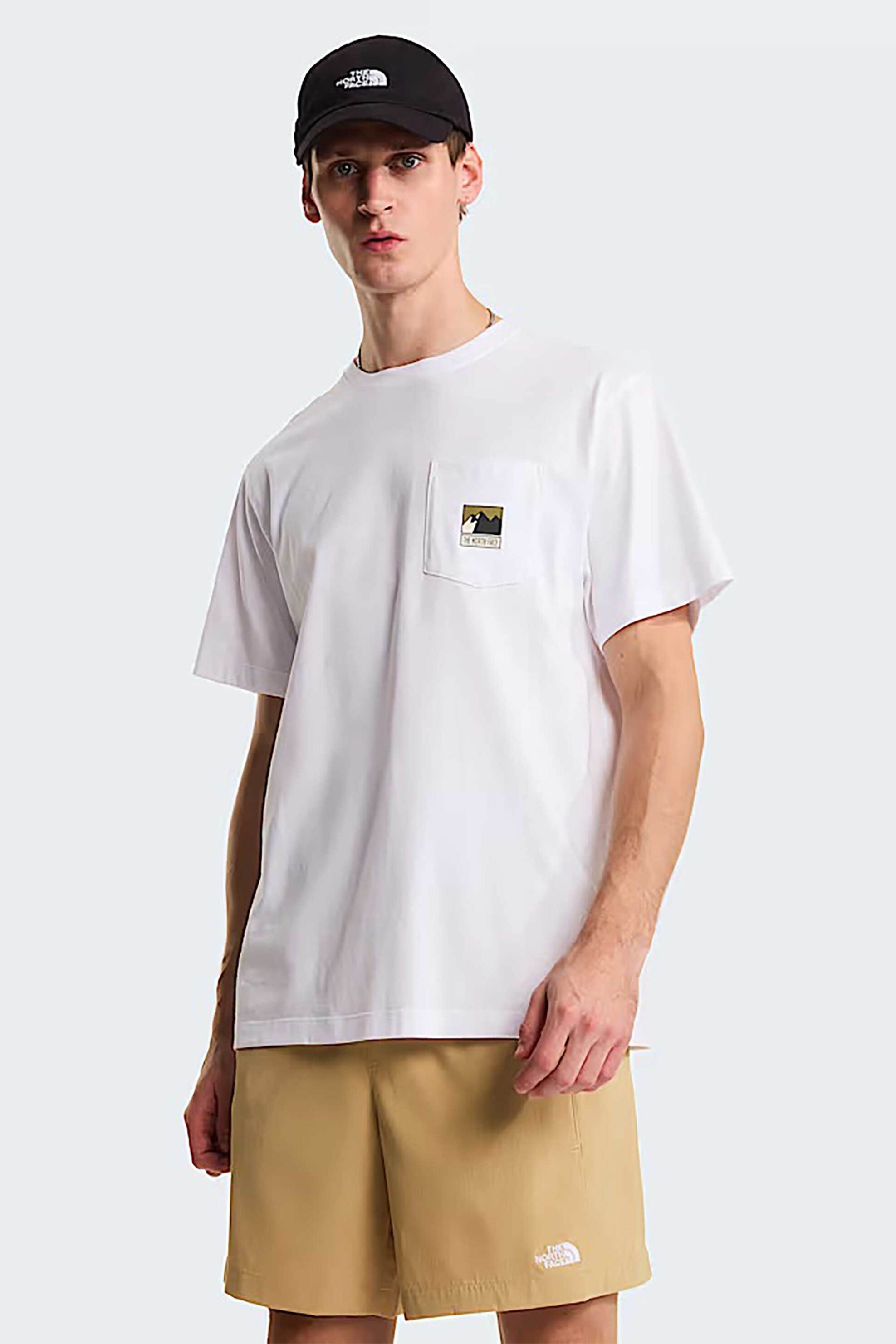 The North Face ανδρικό T-shirt Relaxed Fit "Mountain Logo Graphic" - NF0A8GUUFN41 Λευκό