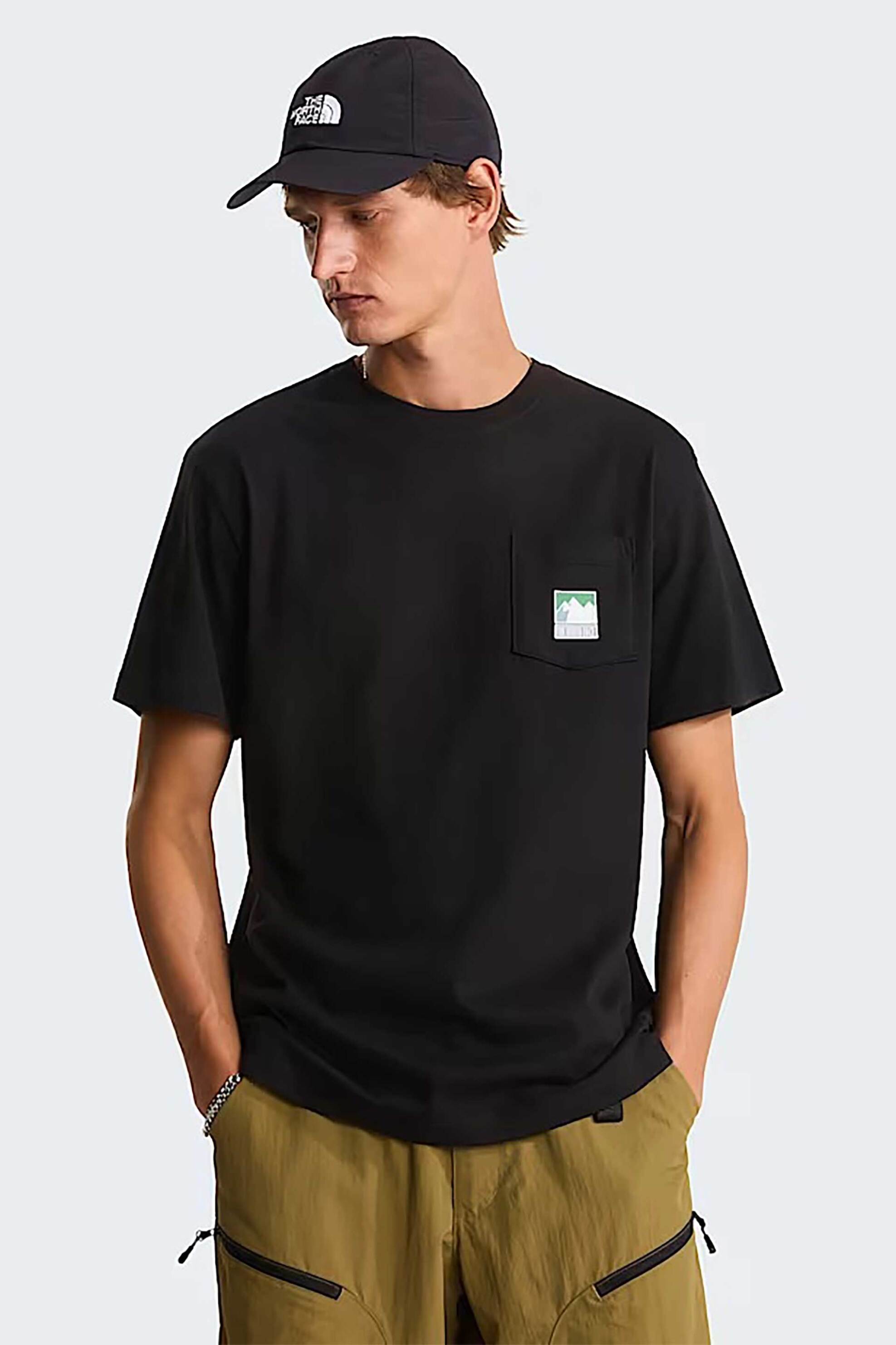 The North Face ανδρικό T-shirt Relaxed Fit "Mountain Logo Graphic" - NF0A8GUUJK31 Μαύρο
