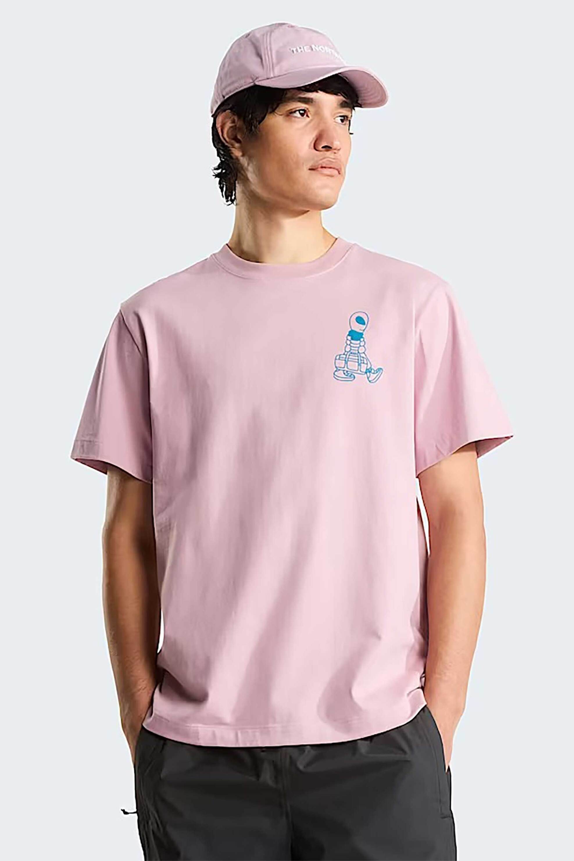 The North Face ανδρικό T-shirt Relaxed Fit "Alien Graphic" - NF0A8G9G0SO1 Ροζ Ανοιχτό