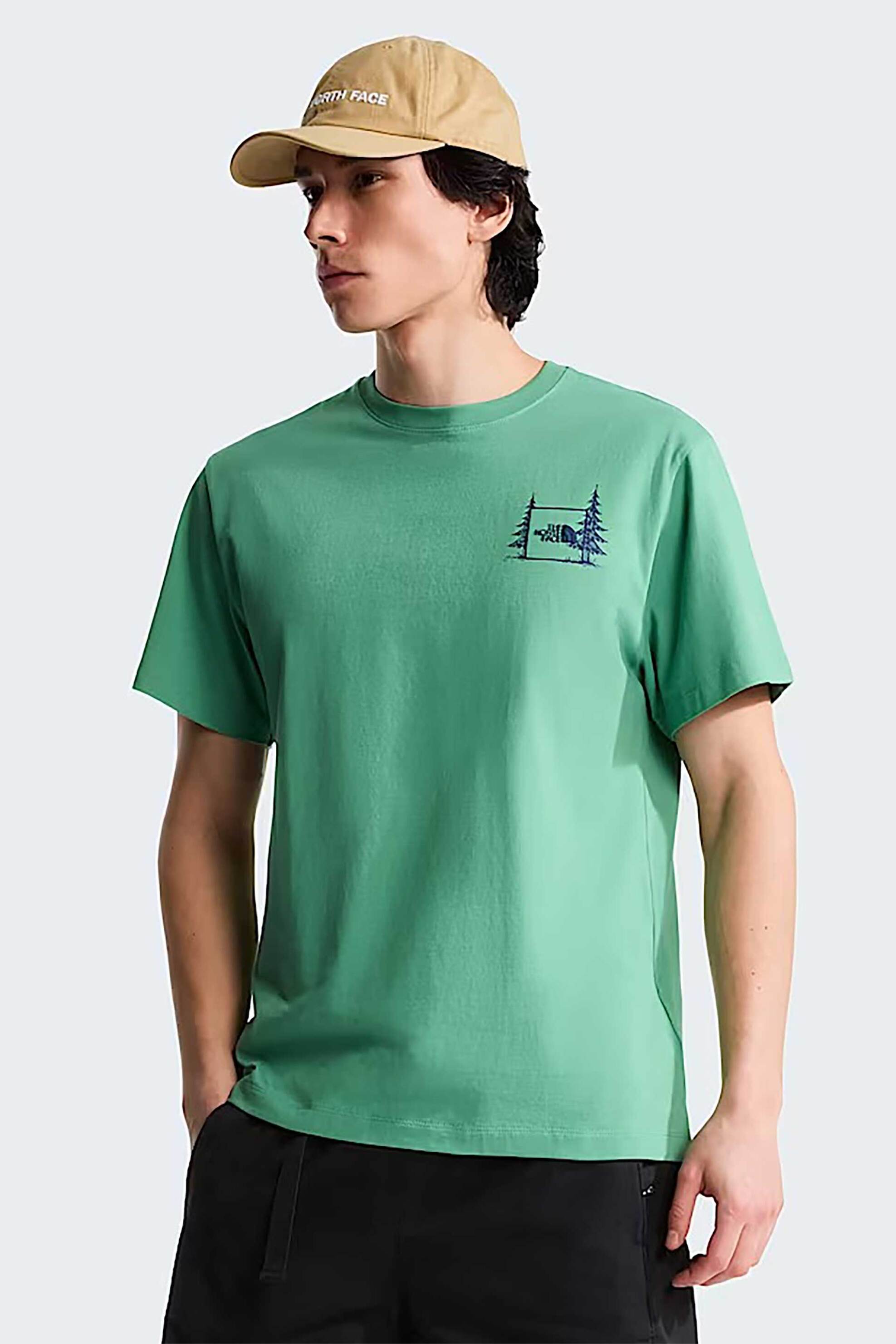The North Face ανδρικό T-shirt Relaxed Fit "Camping Graphic" - NF0A8GQMG571 Πράσινο