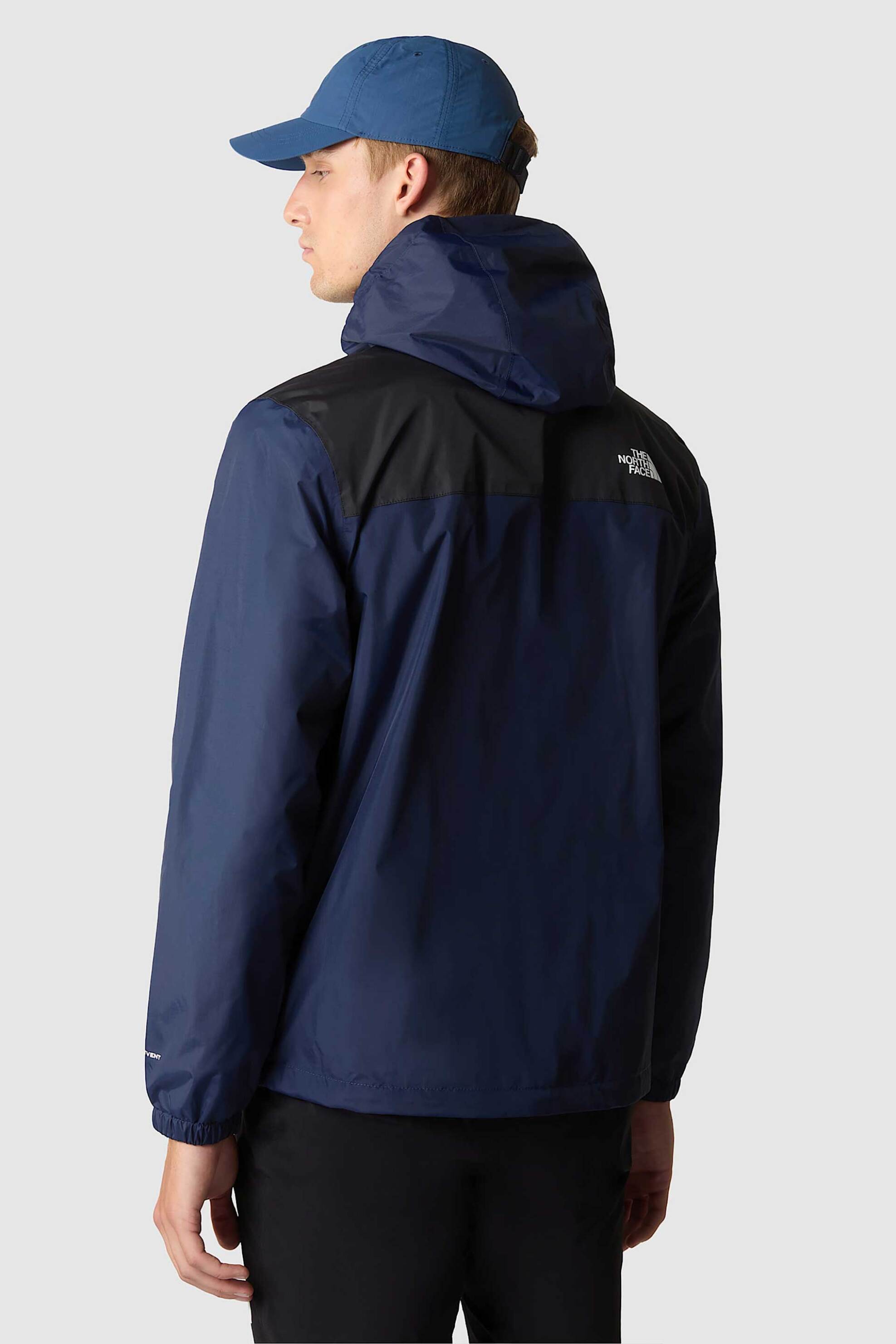 The North Face Ανδρικό Αδιάβροχο Μπουφάν με Κουκούλα Standard Fit Antora - Nf0A7Qey92A1 Μπλε Σκούρο