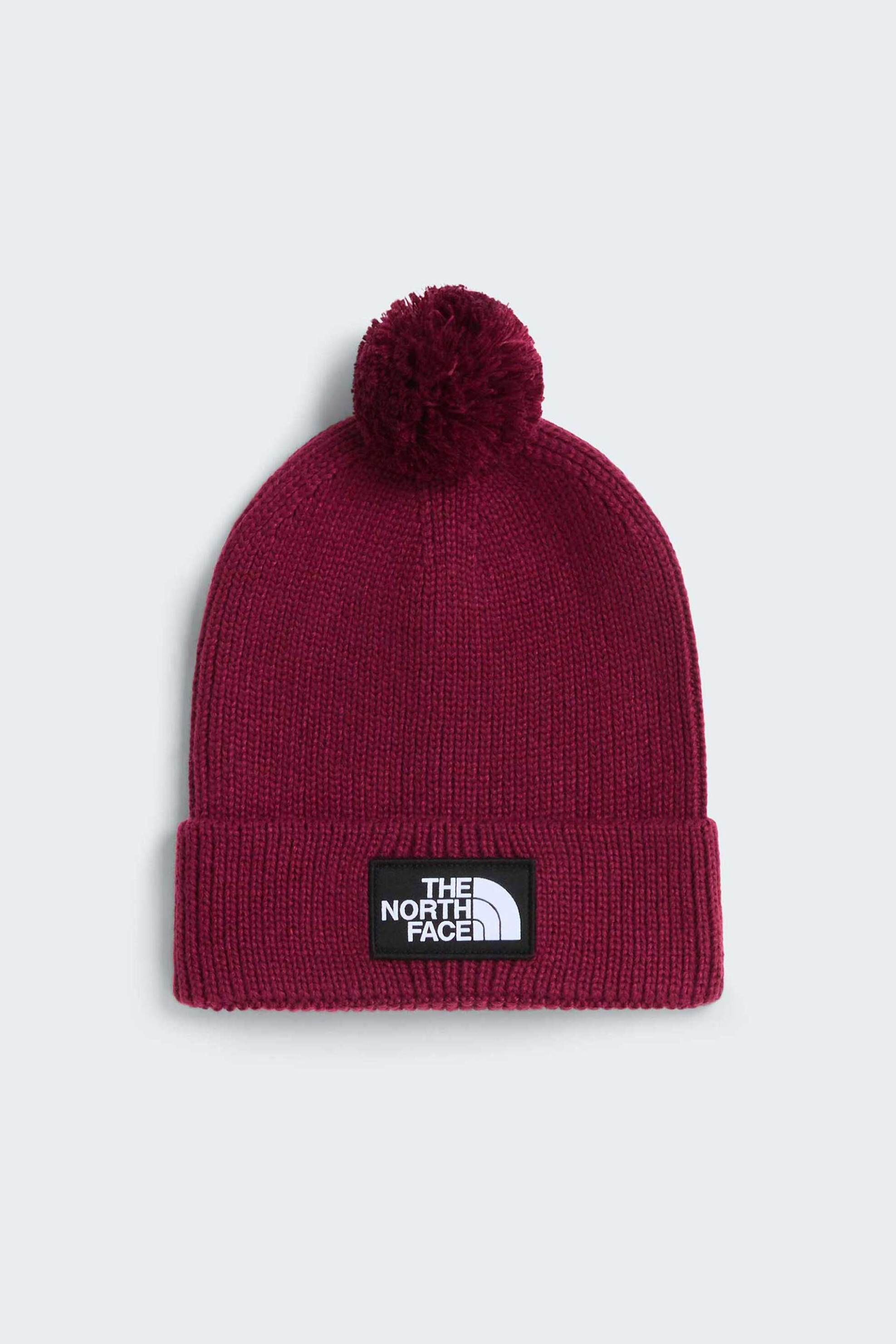 The North Face unisex πλεκτός σκούφος με λογότυπο "Logo Box Pom" - NF0A8CHFMVO1 Μπορντό