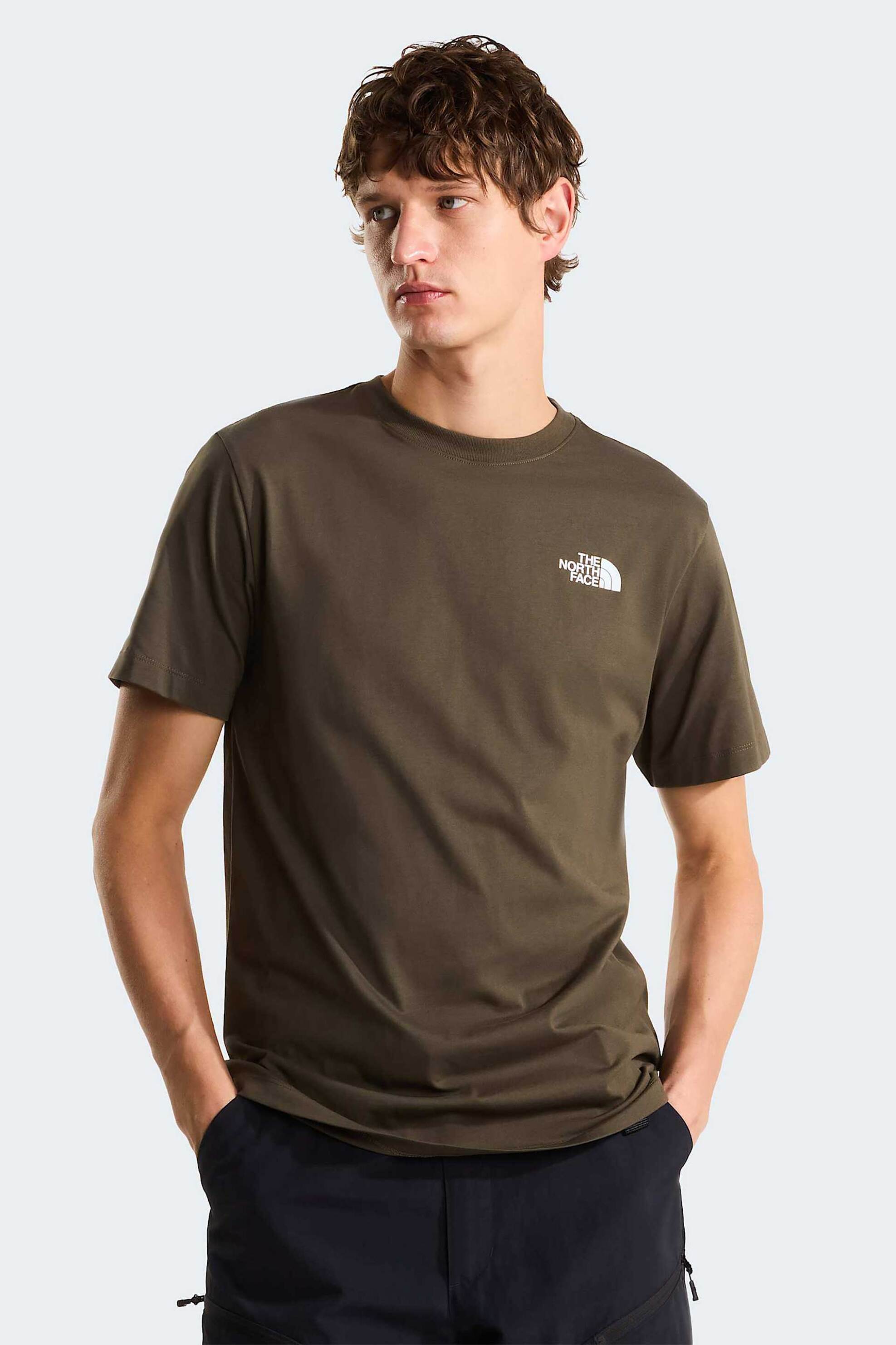 The North Face ανδρικό T-shirt Regular Fit "NSE Box" - NF0A8GV221L1 Χακί