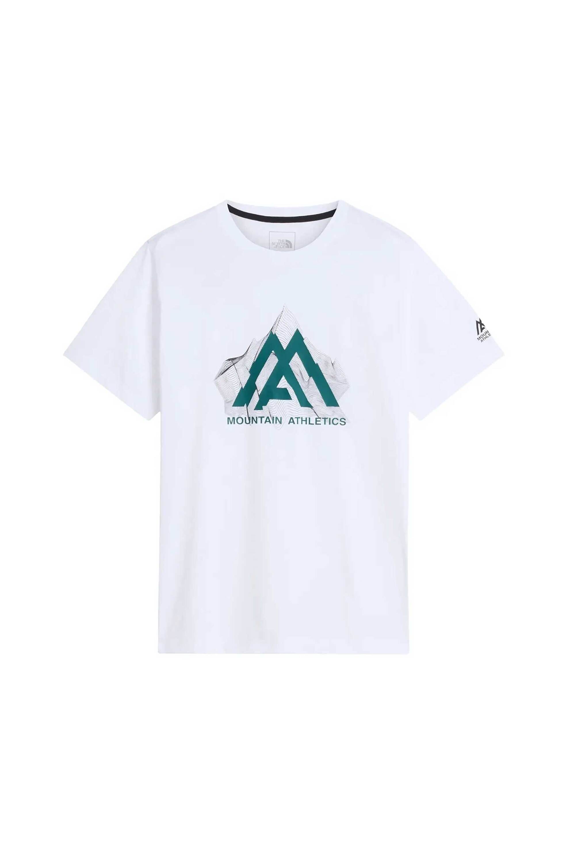 The North Face ανδρικό T-shirt Regular Fit "Mountain Athletics Topographic" - NF0A8JB2FN41 Λευκό