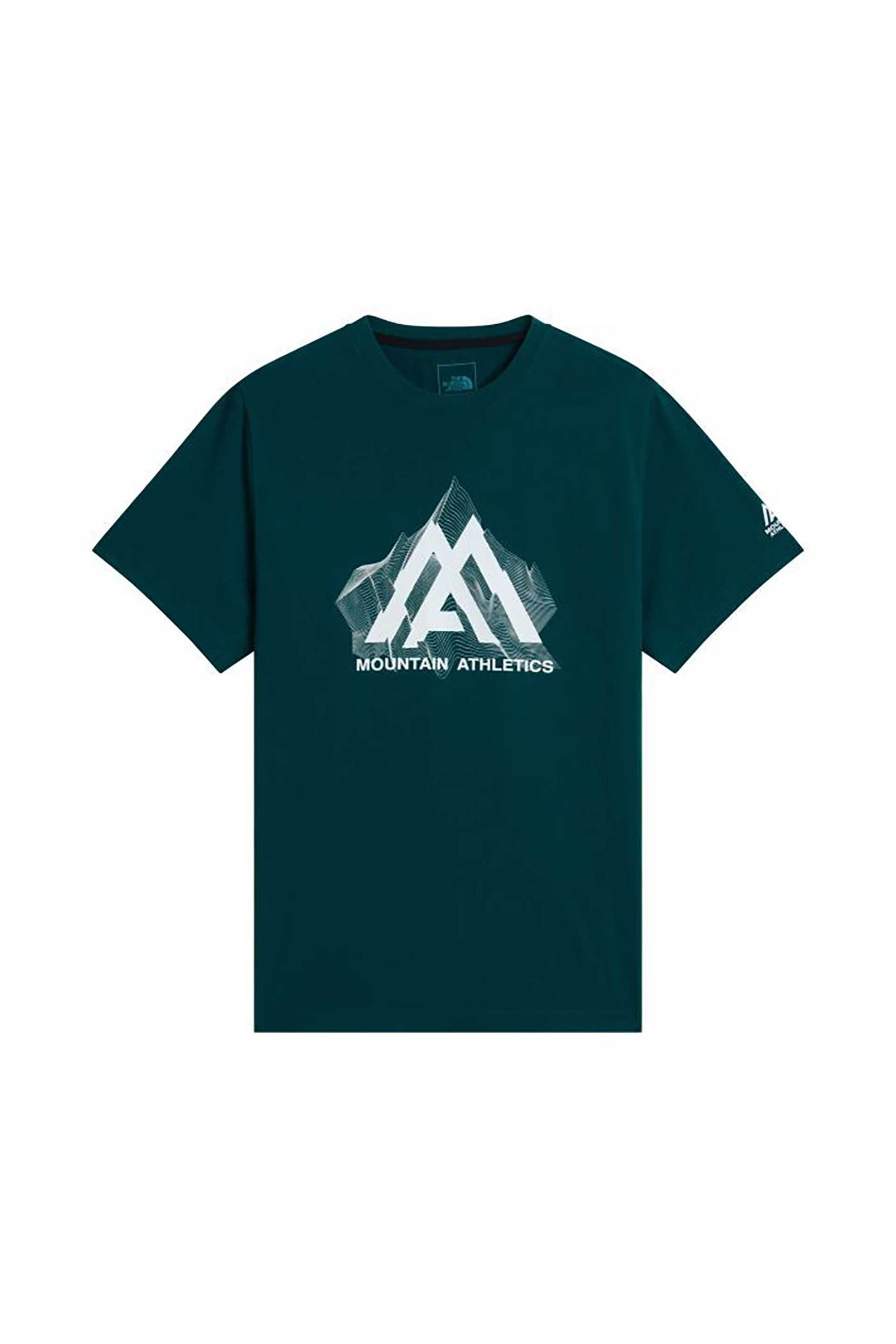 The North Face ανδρικό T-shirt Regular Fit "Mountain Athletics Topographic" - NF0A8JB2N4J1 Πετρόλ