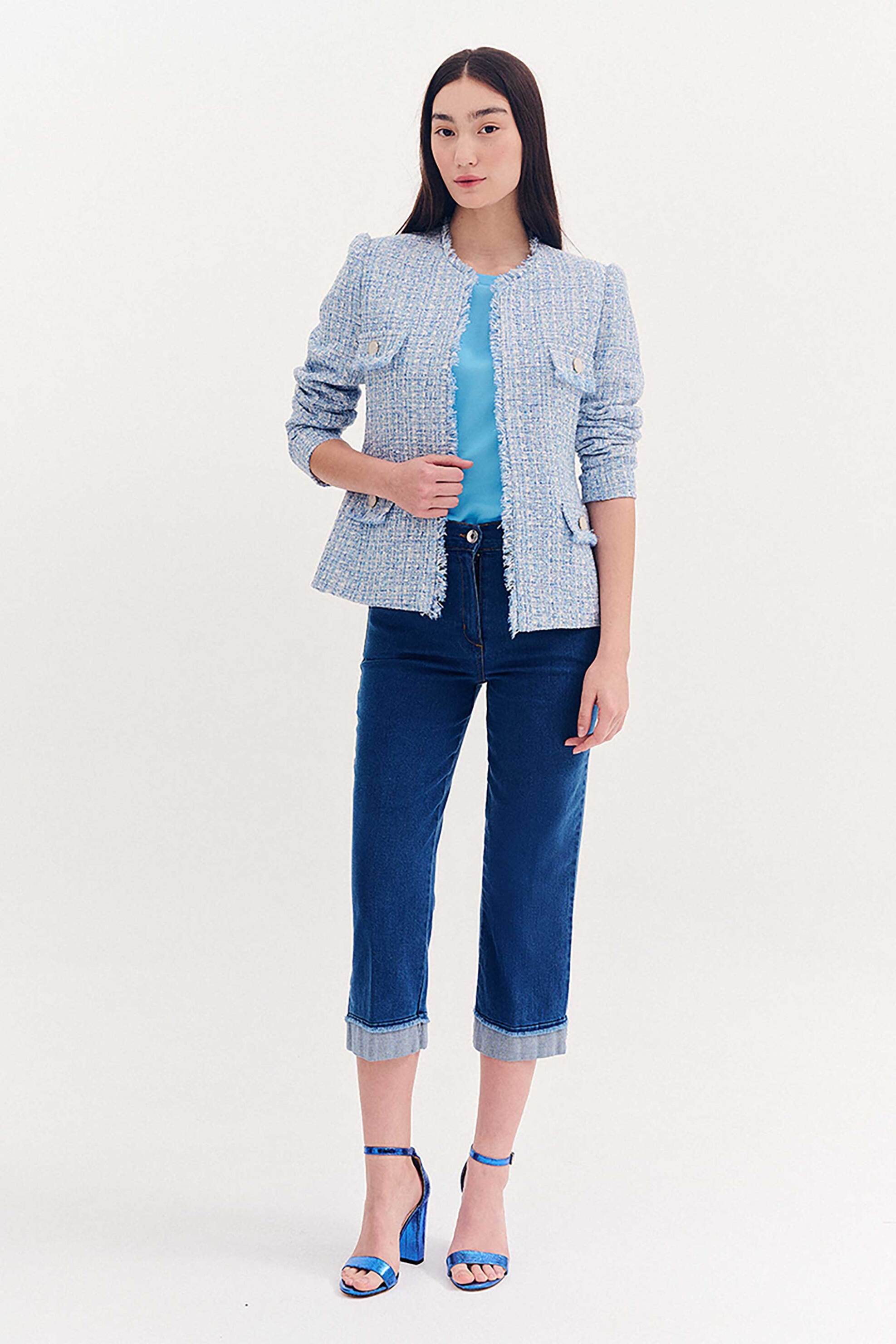  Forel γυναικείο παντελόνι τζιν crop - 080.20.01.071 Denim Blue 2025