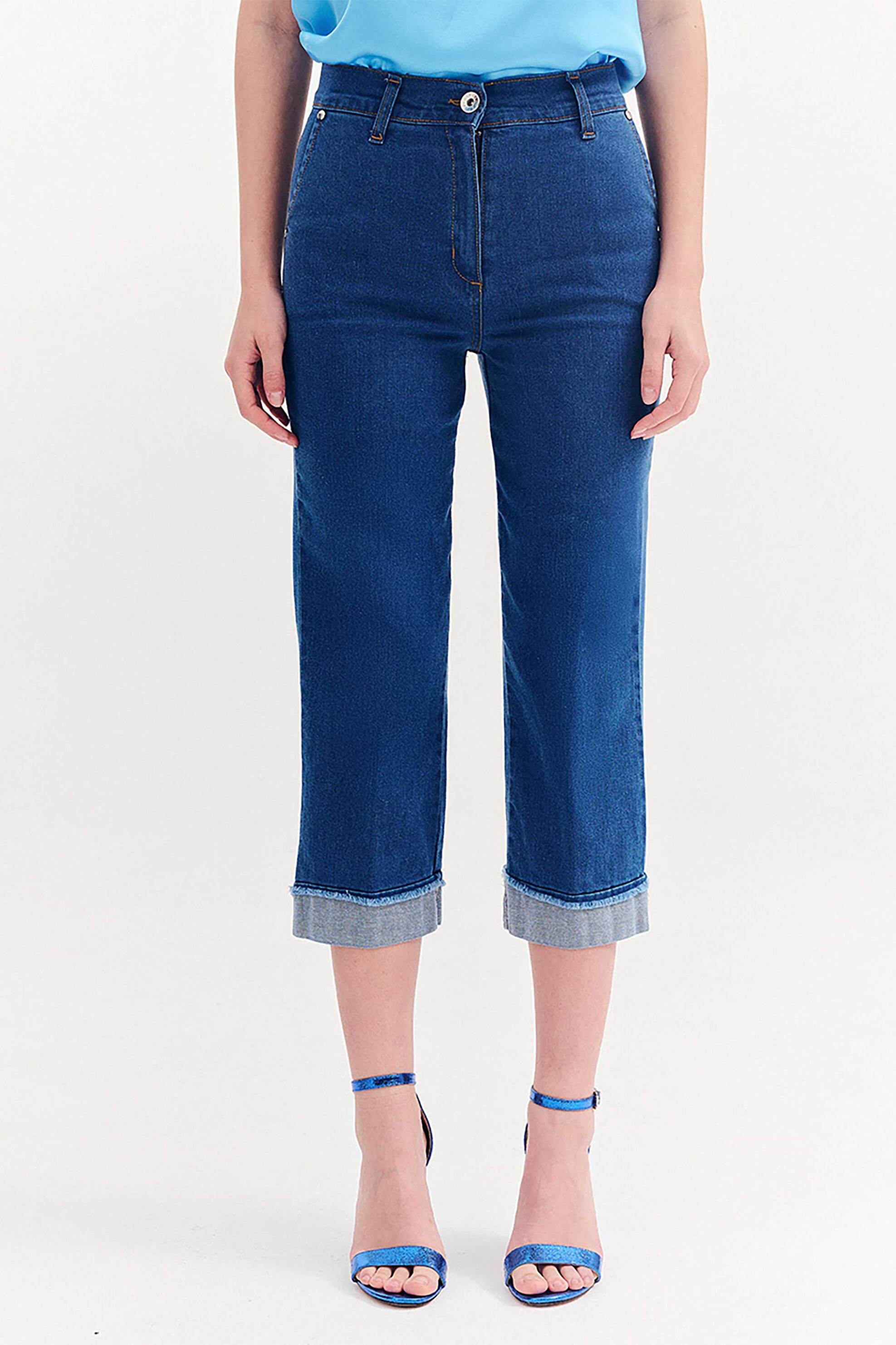 Forel γυναικείο παντελόνι τζιν crop - 080.20.01.071 Denim Blue φωτογραφία