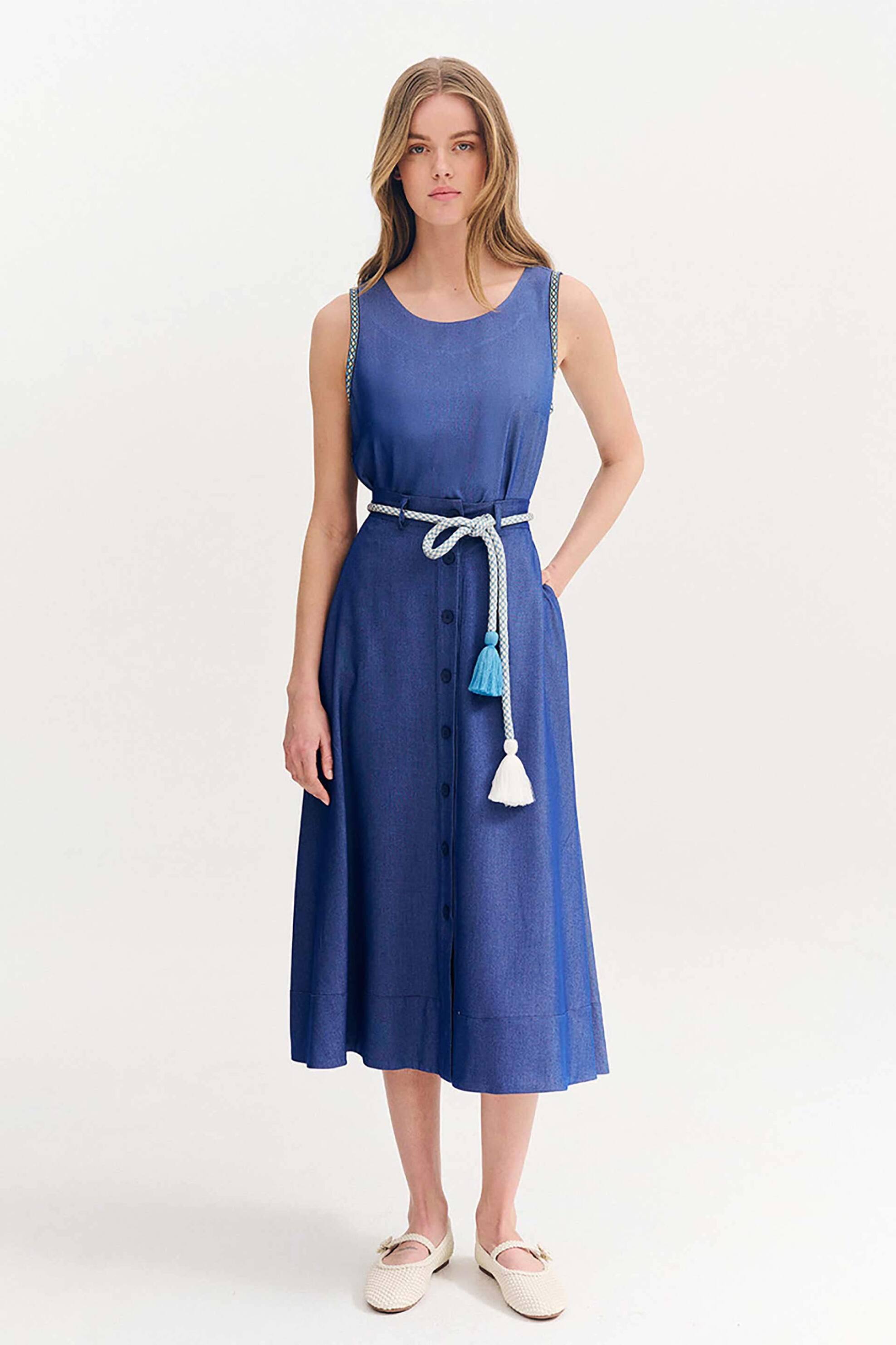 FOREL Forel γυναικεία midi φούστα denim - 080.00.01.003 Denim Blue