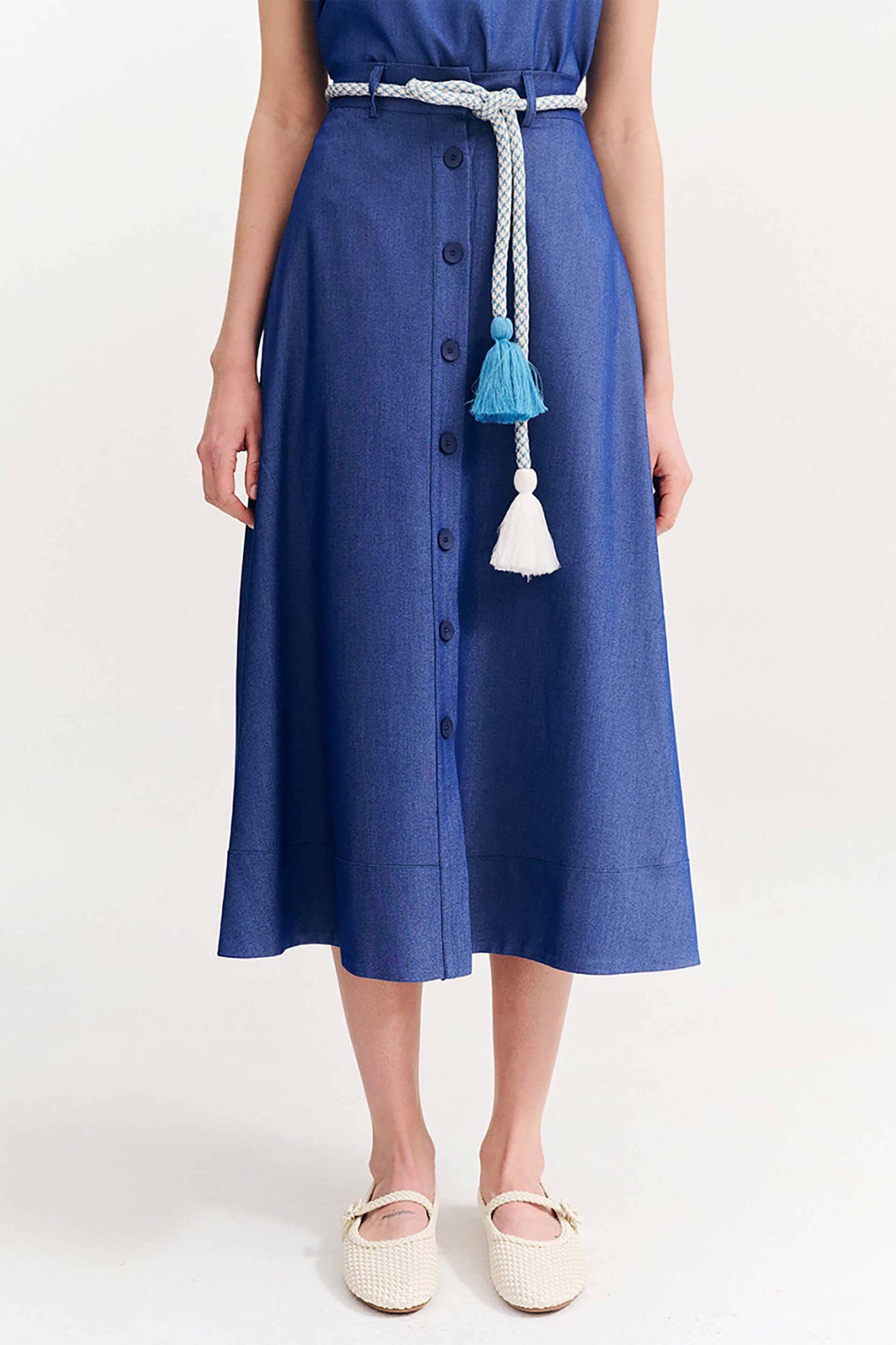 Forel γυναικεία midi φούστα denim - 080.00.01.003 Denim Blue φωτογραφία