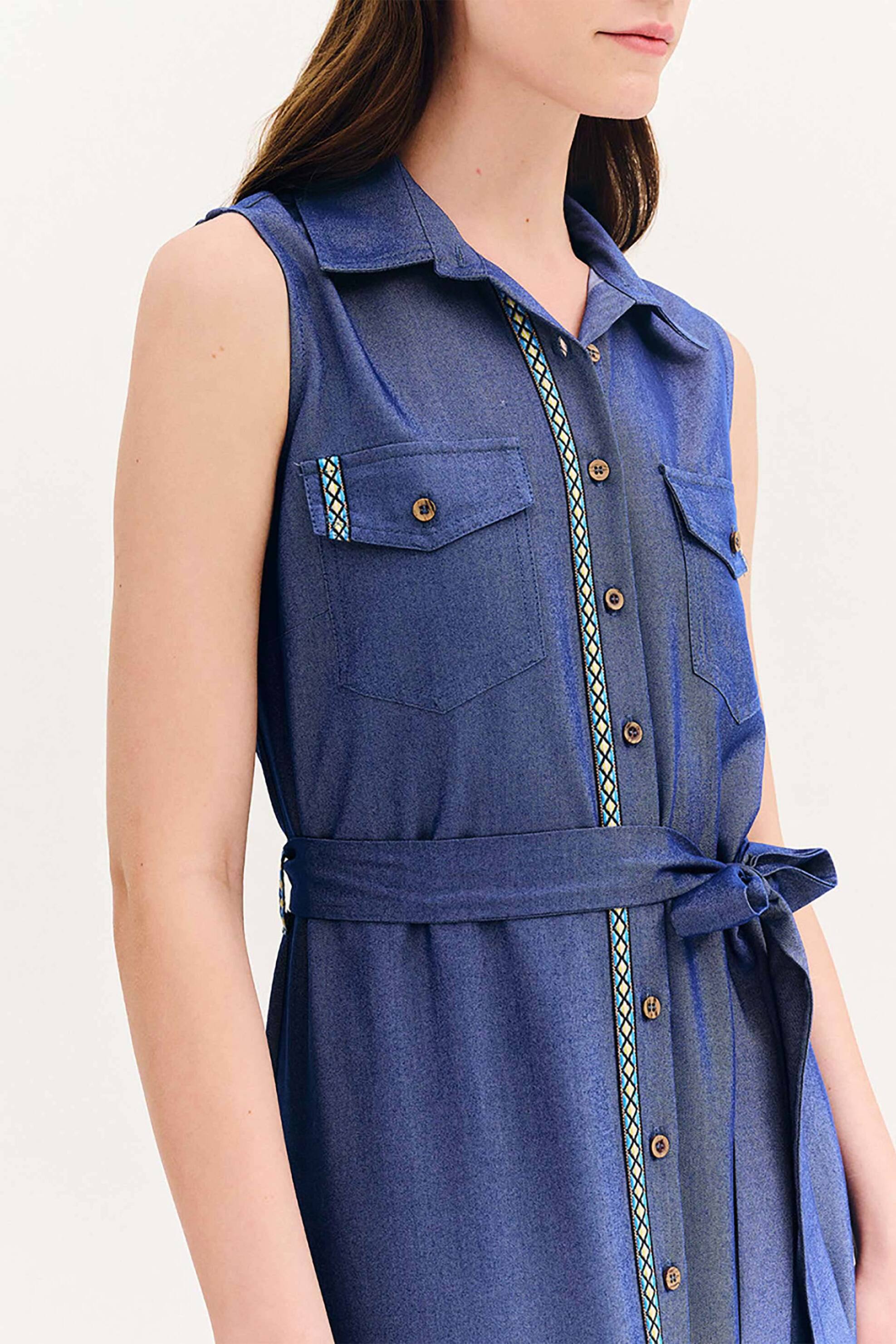 Forel γυναικείο maxi φόρεμα σεμιζιέ denim - 080.50.01.043 Denim Blue φωτογραφία