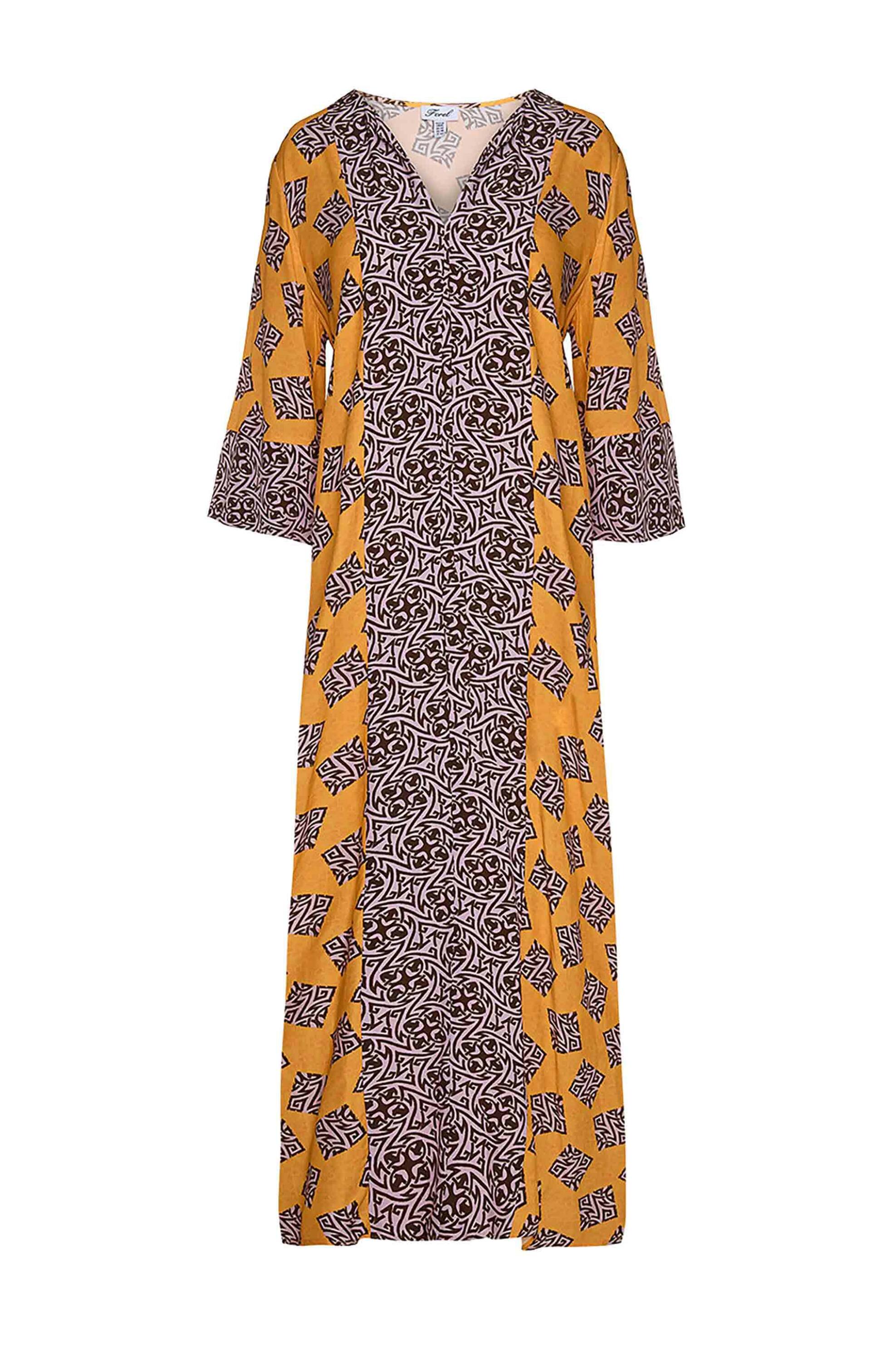 FOREL Forel γυναικείο maxi φόρεμα με all-over print - 080.50.01.051 Πορτοκαλί