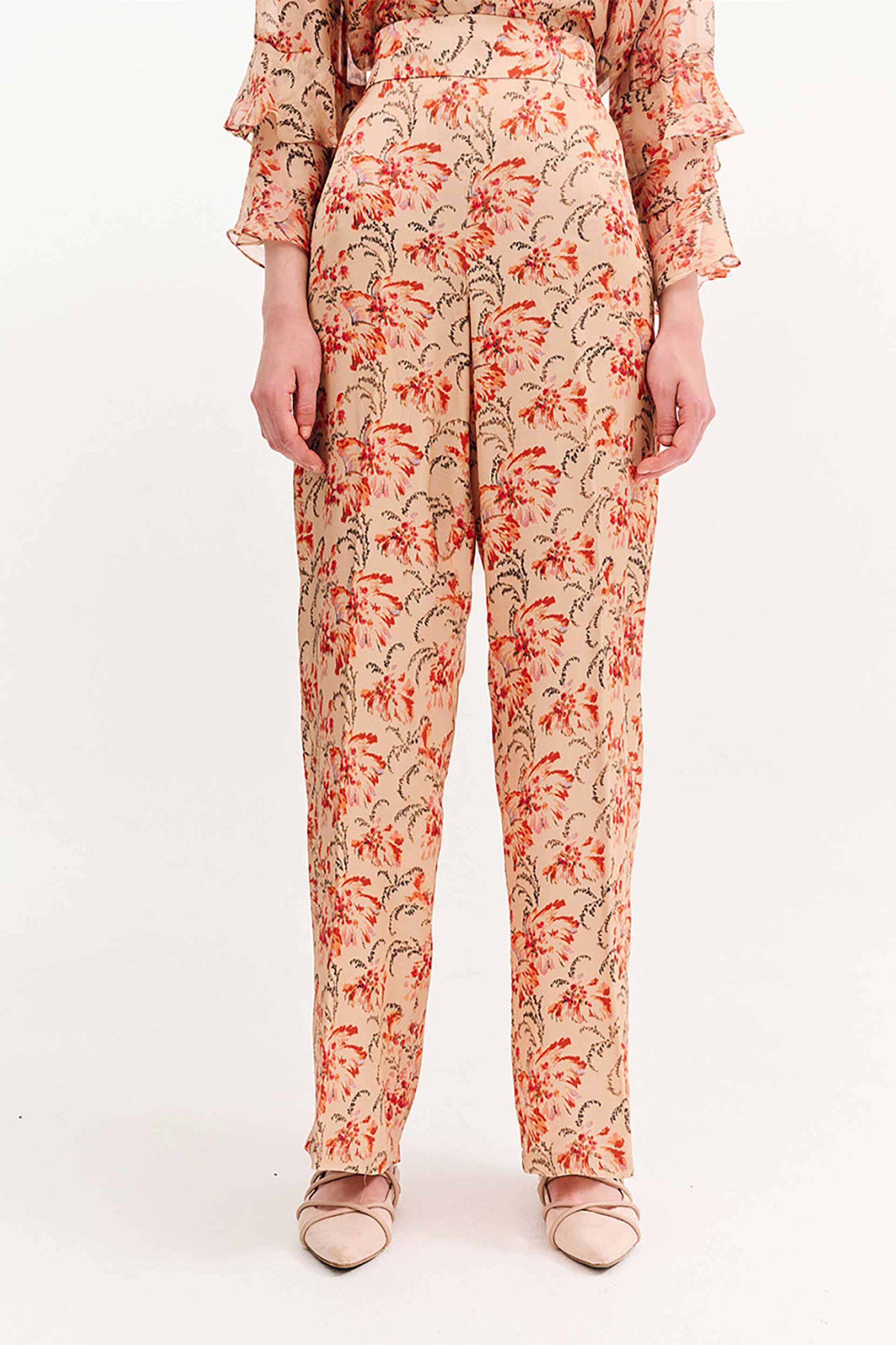 Forel γυναικείο παντελόνι με floral print - 080.20.01.050 Πολύχρωμο φωτογραφία