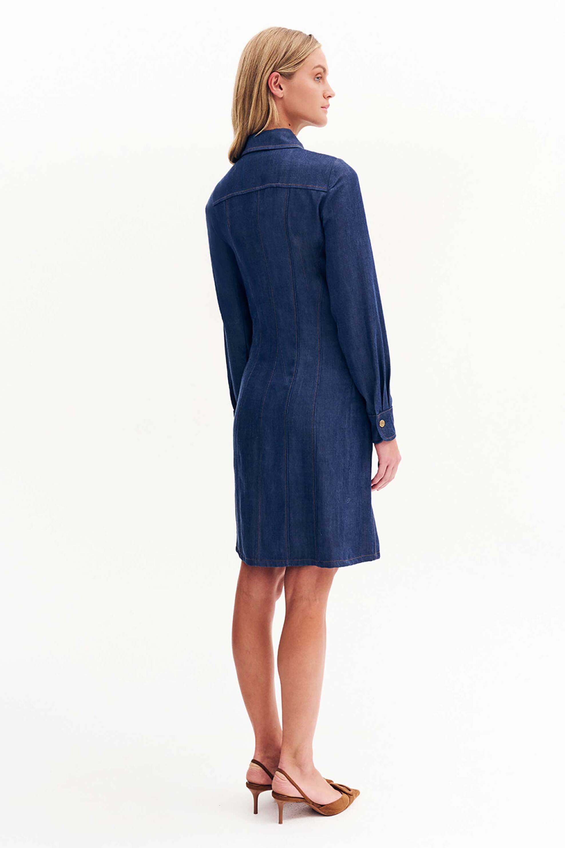 Forel Γυναικείο Mini Denim Φόρεμα Σεμιζιέ - 081 50 01 042 Blue