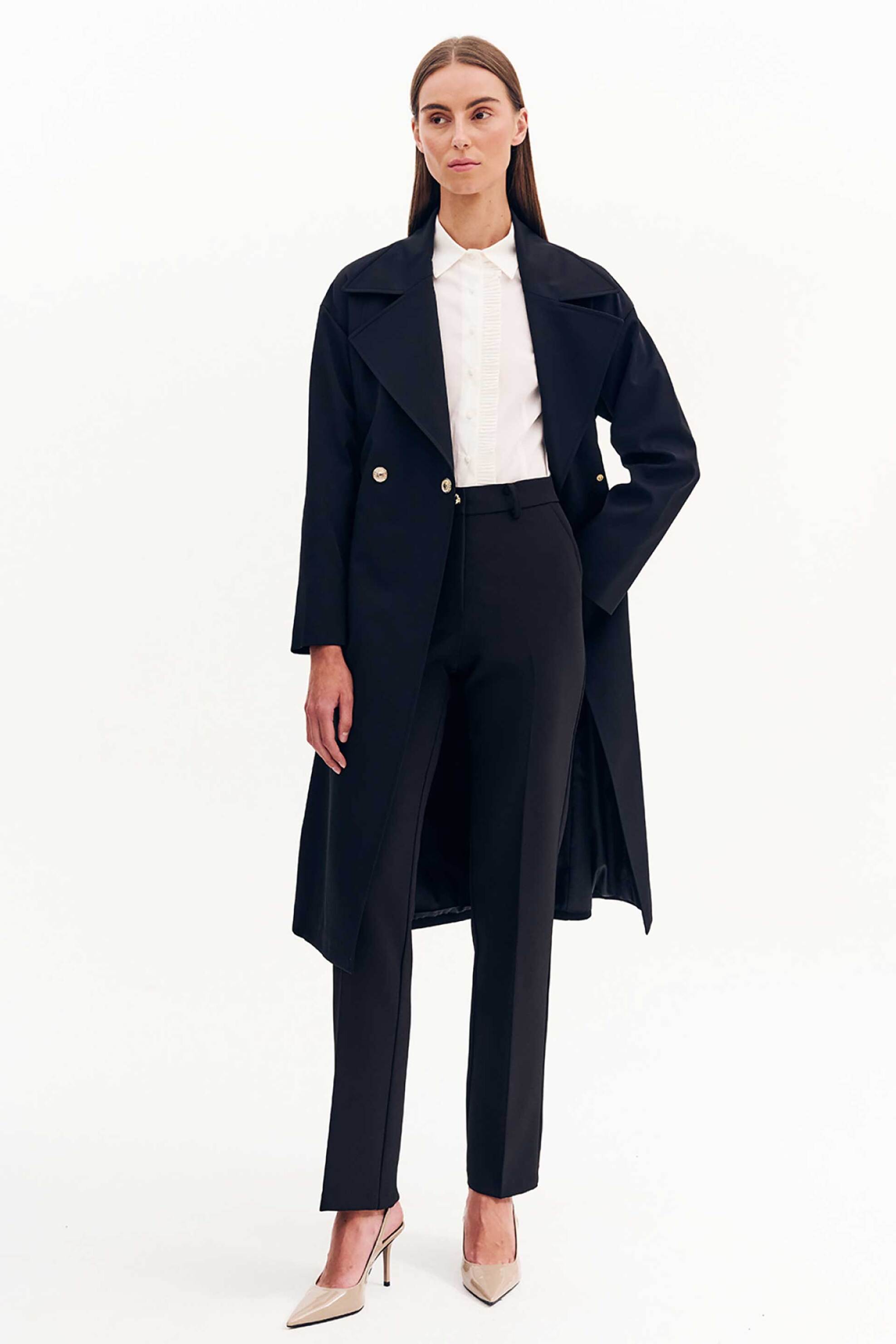 FOREL Forel γυναικείο παντελόνι μονόχρωμο σε ίσια γραμμή - 081.20.01.117 Μαύρο