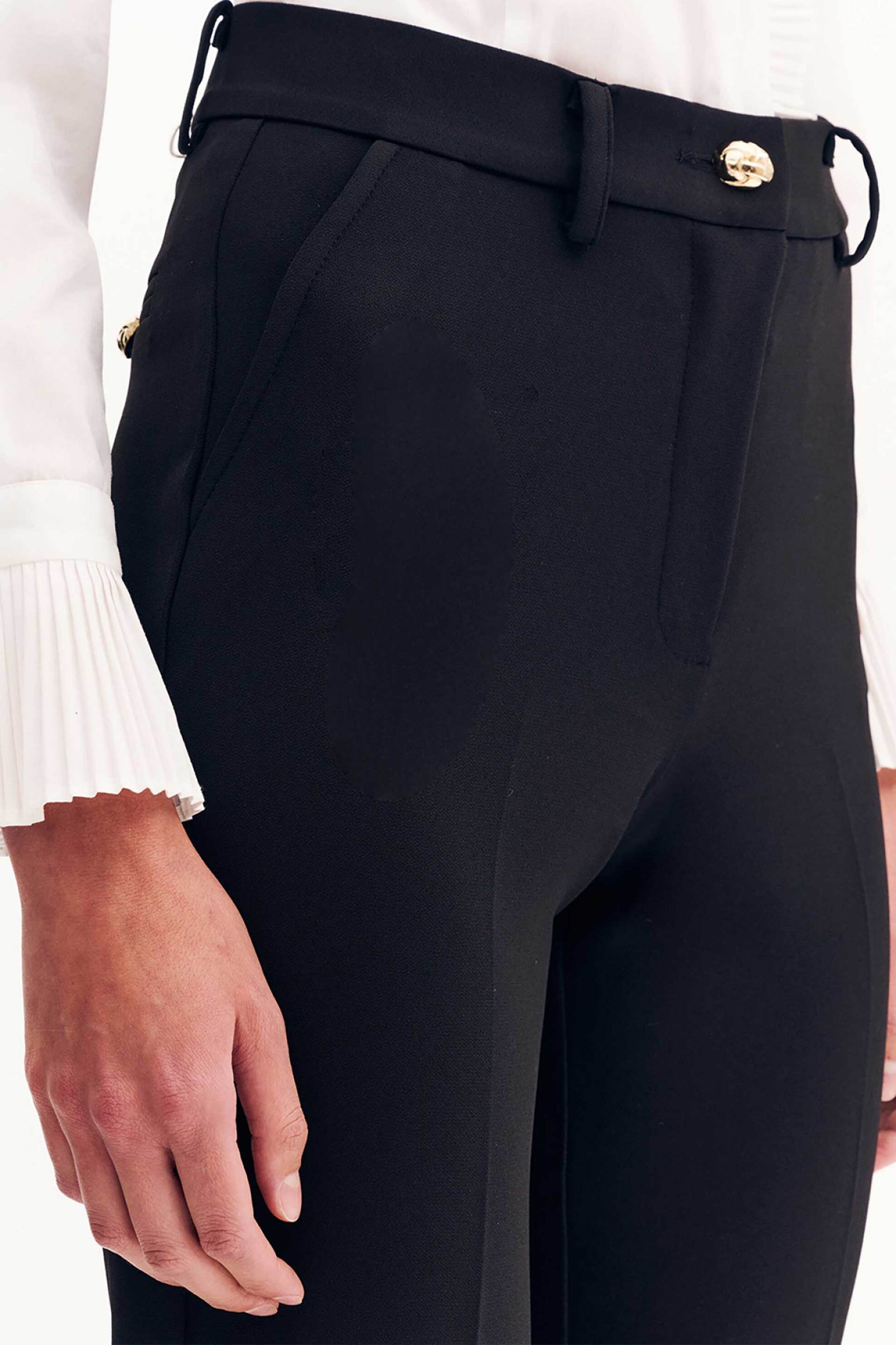 Forel γυναικείο παντελόνι μονόχρωμο σε ίσια γραμμή - 081.20.01.117 Μαύρο φωτογραφία