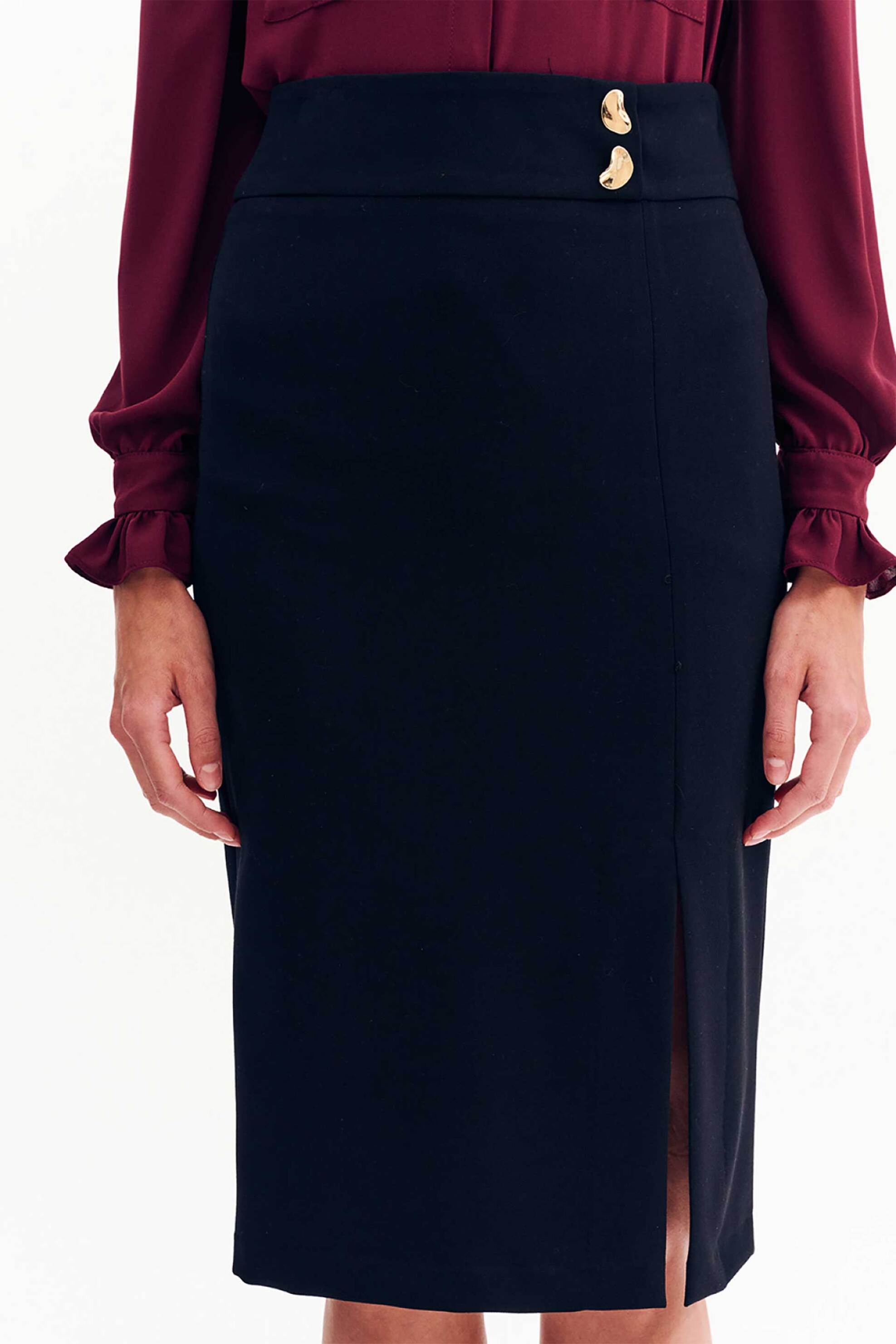 Forel γυναικεία midi φούστα ψηλόμεση pencil - 081.00.01.008 Μαύρο φωτογραφία