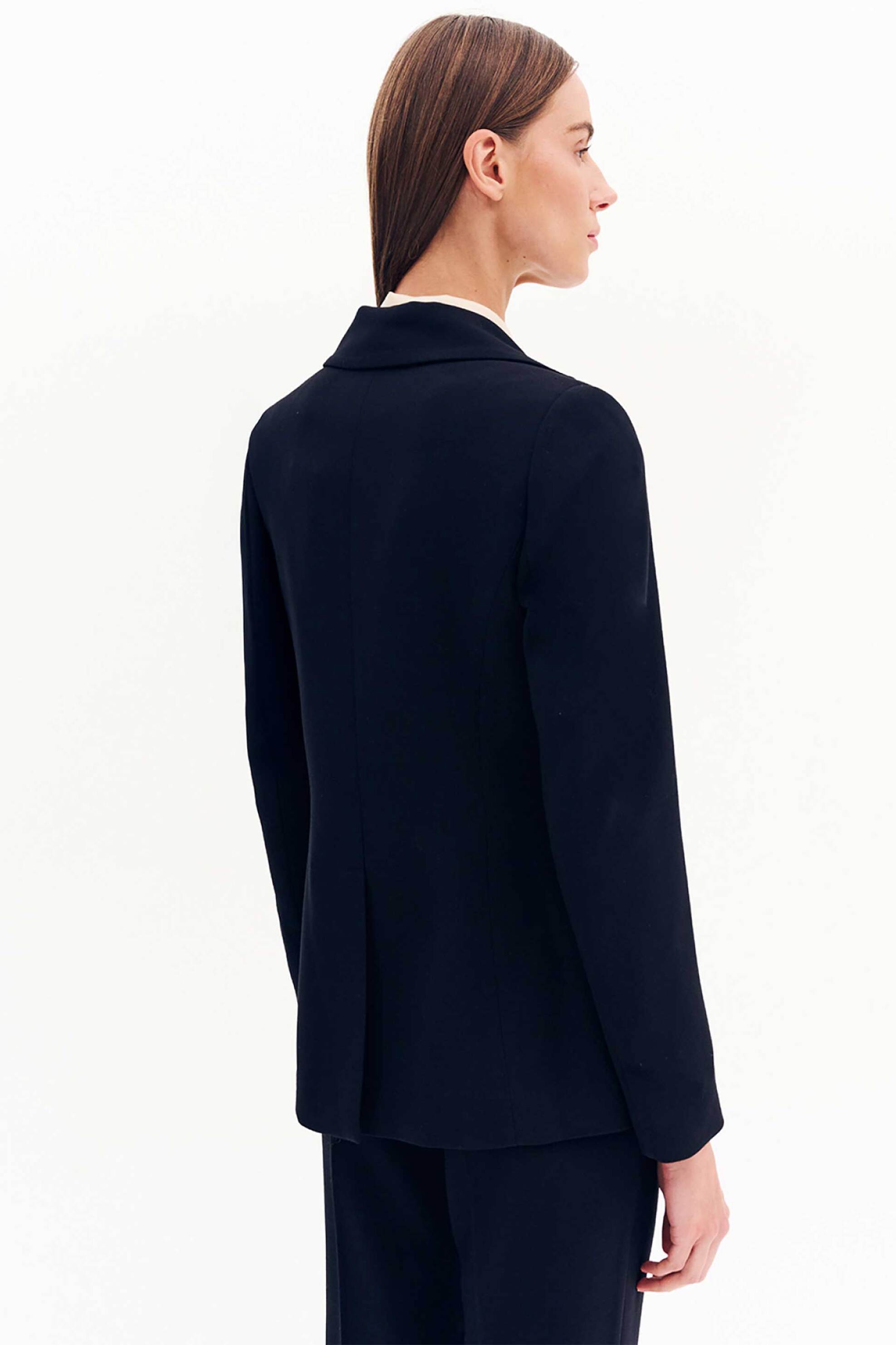 Forel γυναικείo σακάκι μεσάτο με χρυσό κουμπί - 081.30.01.016 Μαύρο φωτογραφία