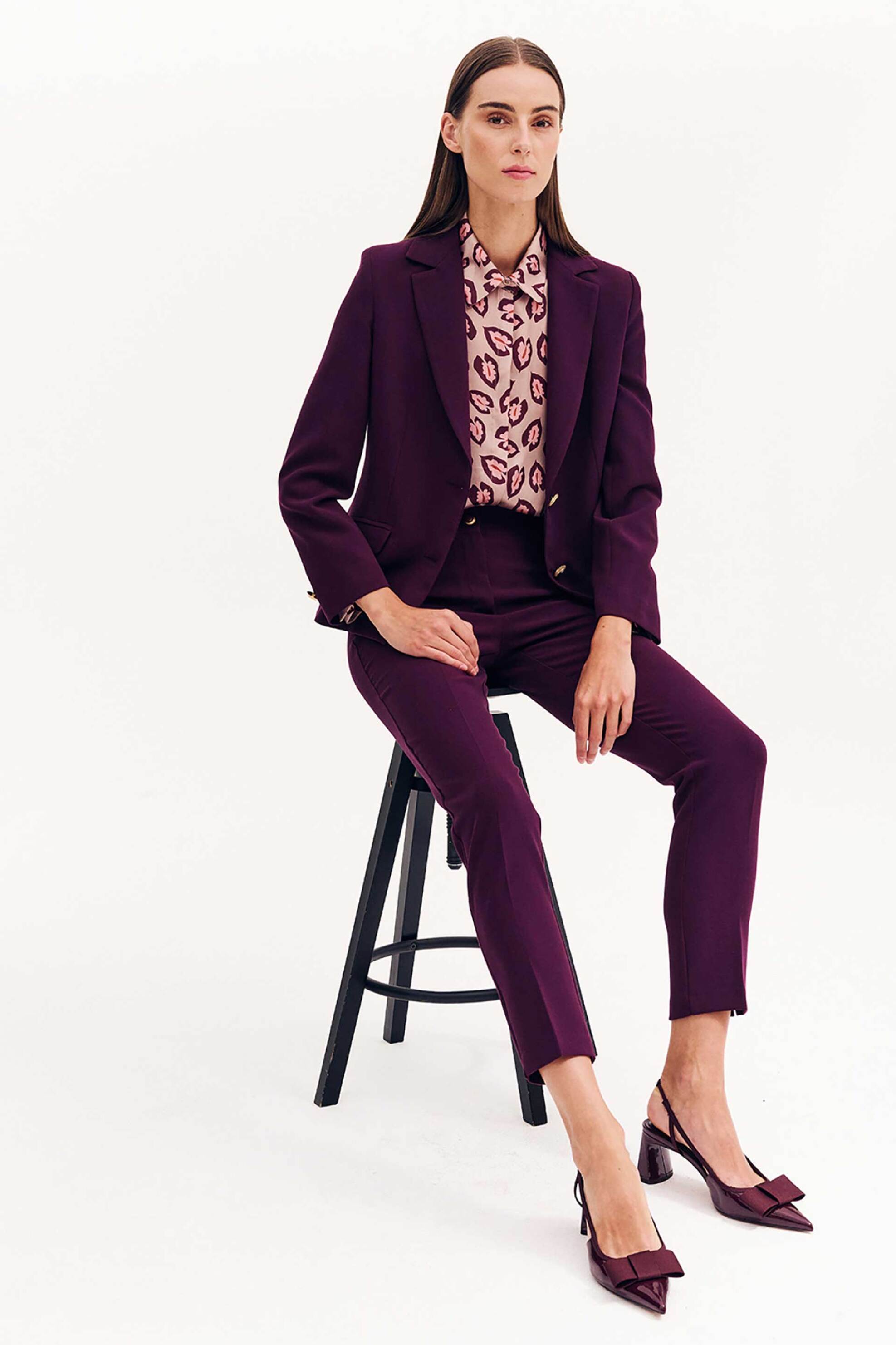 Forel γυναικείο παντελόνι cigarette μονόχρωμο - 081.20.01.010 Μοβ