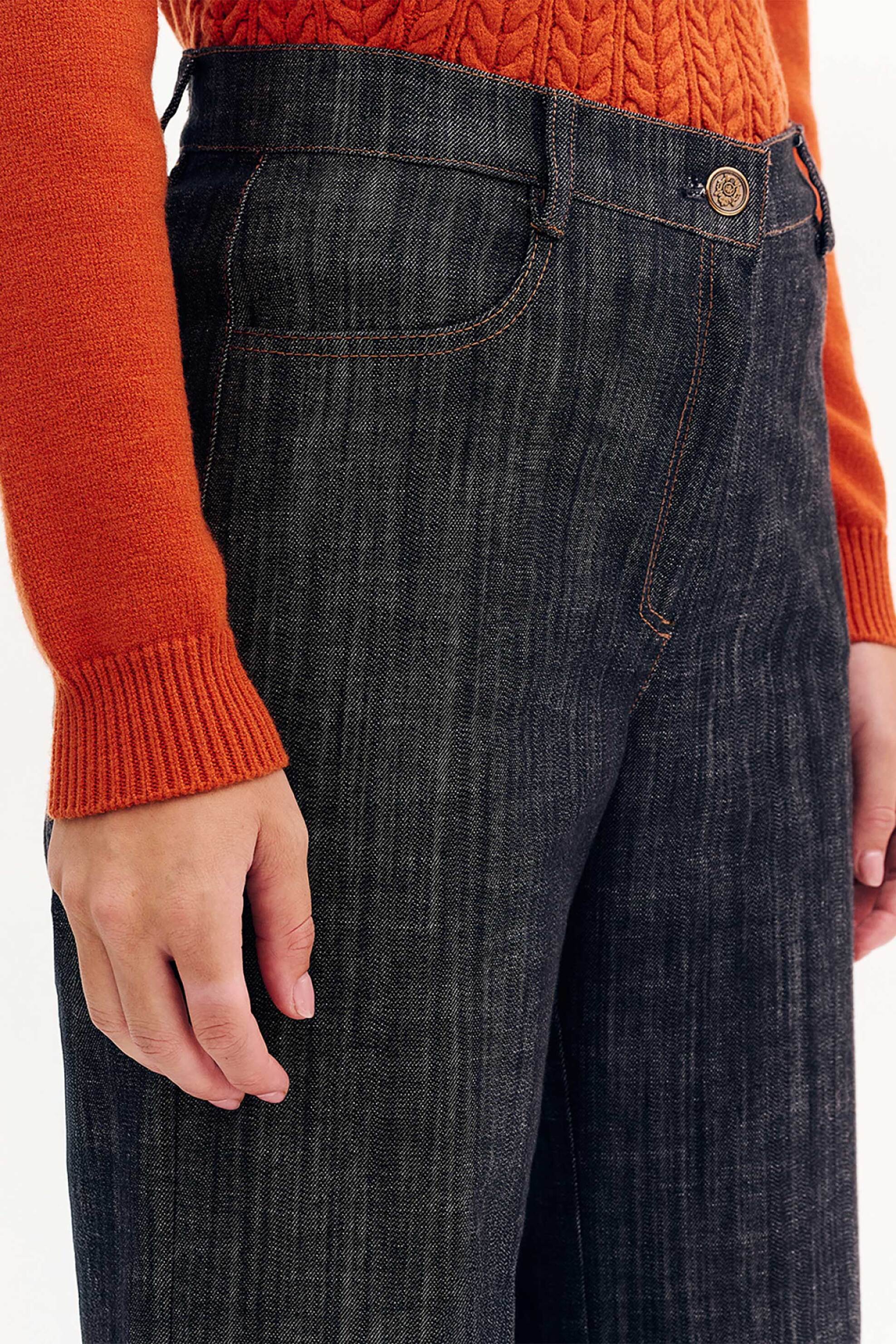 Forel γυναικείo τζιν παντελόνι ψηλόμεσο Wide Leg - 081.20.01.043 Μαύρο φωτογραφία