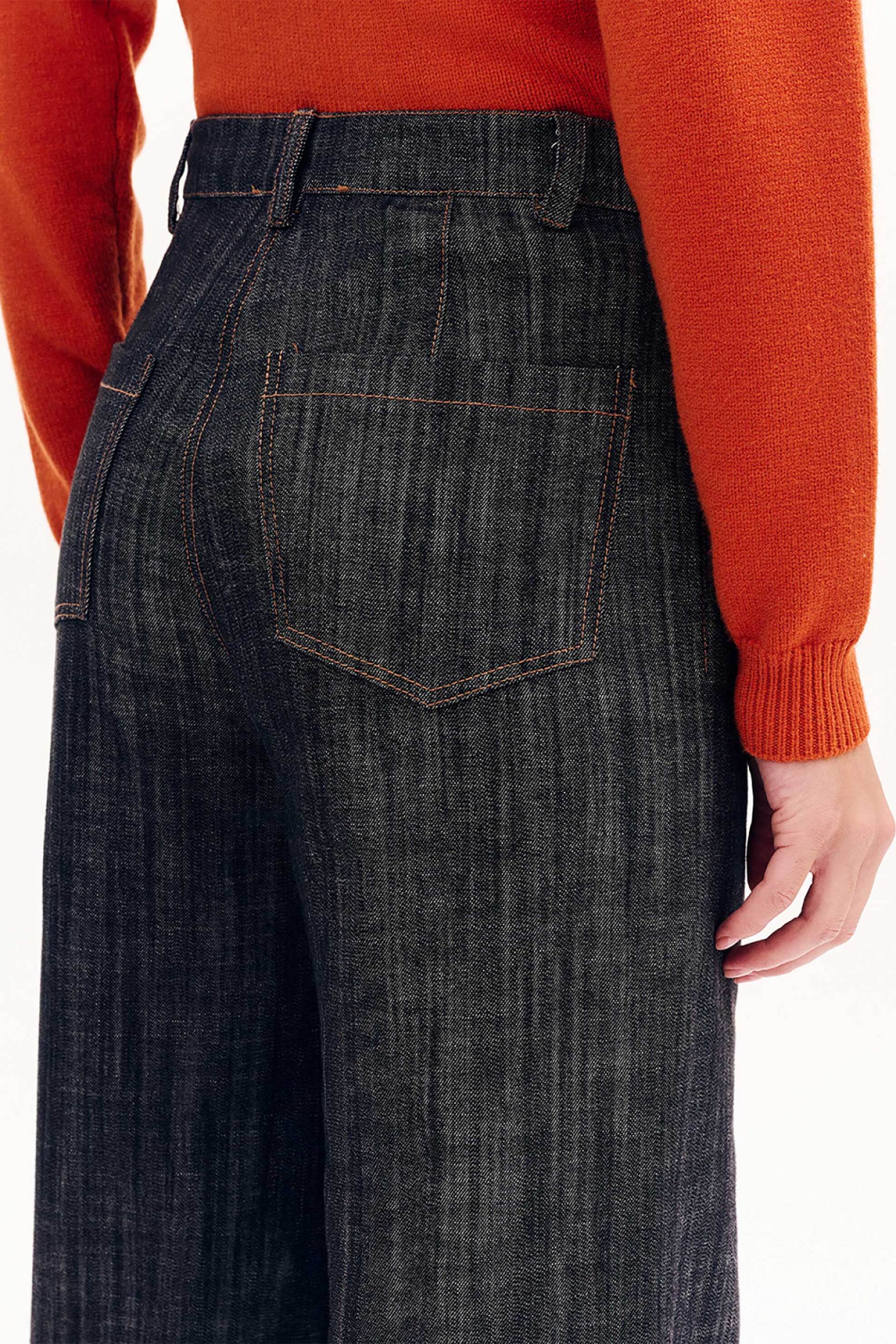 Forel γυναικείo τζιν παντελόνι ψηλόμεσο Wide Leg - 081.20.01.043 Μαύρο φωτογραφία