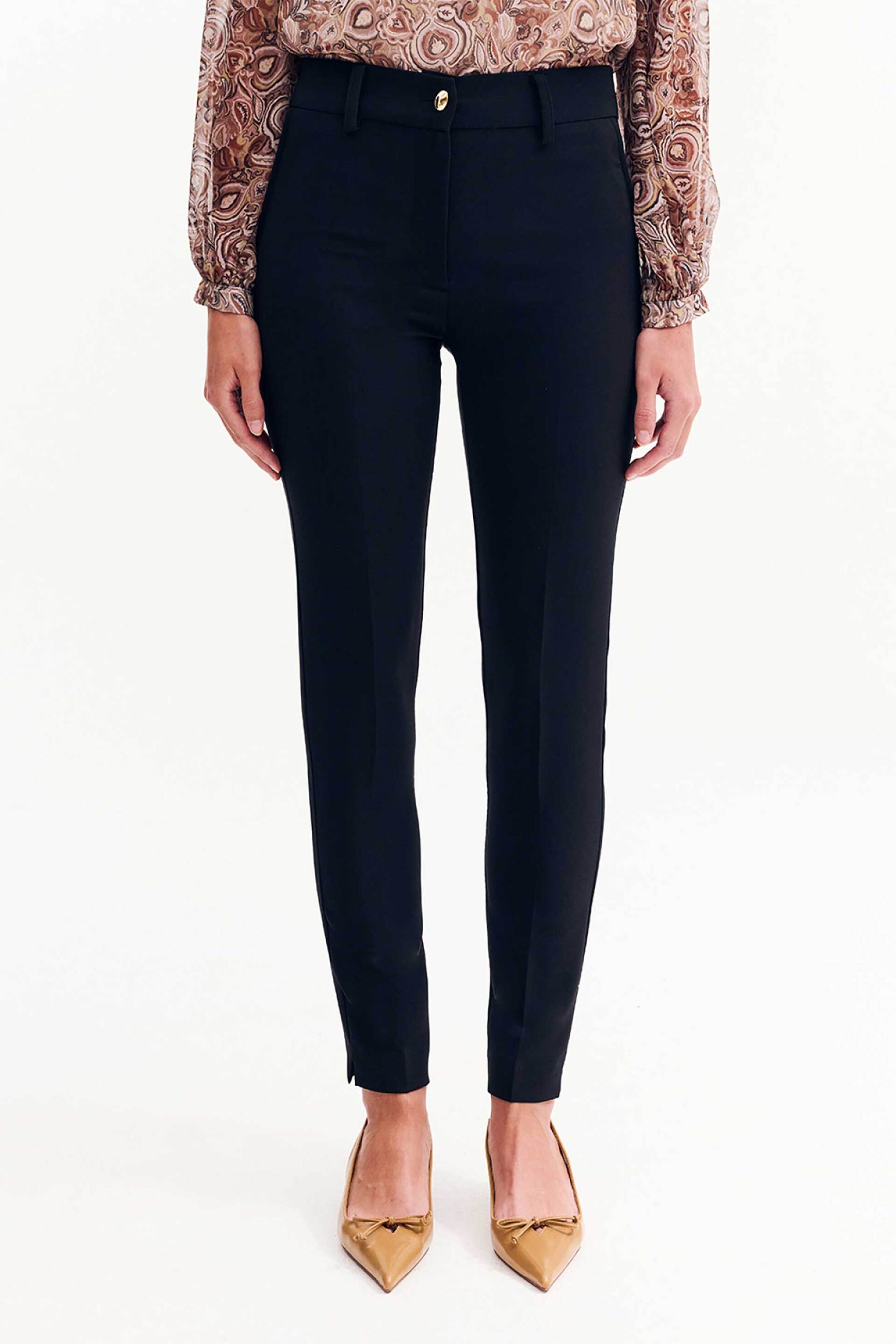 Forel γυναικείο παντελόνι cigarette μονόχρωμο - 081.20.01.116 Μαύρο φωτογραφία