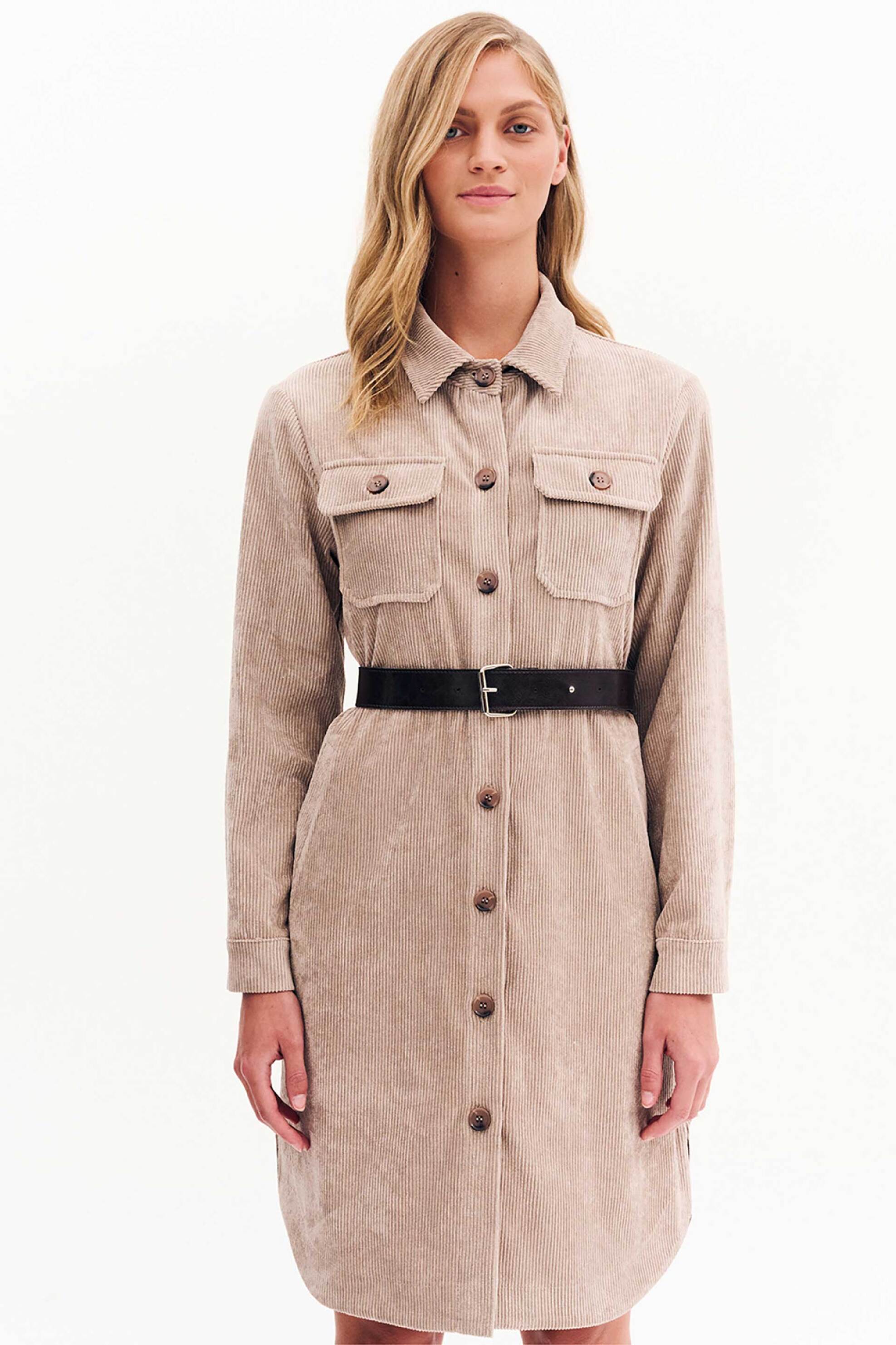 Forel γυναικείο mini φόρεμα σεμιζιέ κοτλέ - 081.50.01.055 Μπεζ