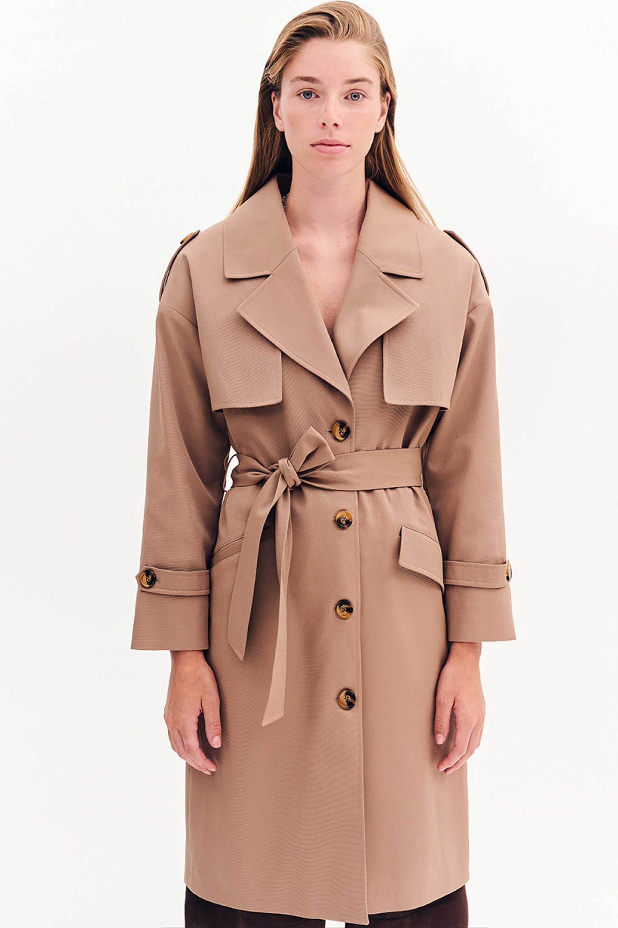 Forel γυναικεία καπαρντίνα μονόχρωμη - 081.74.01.003 Καμηλό φωτογραφία