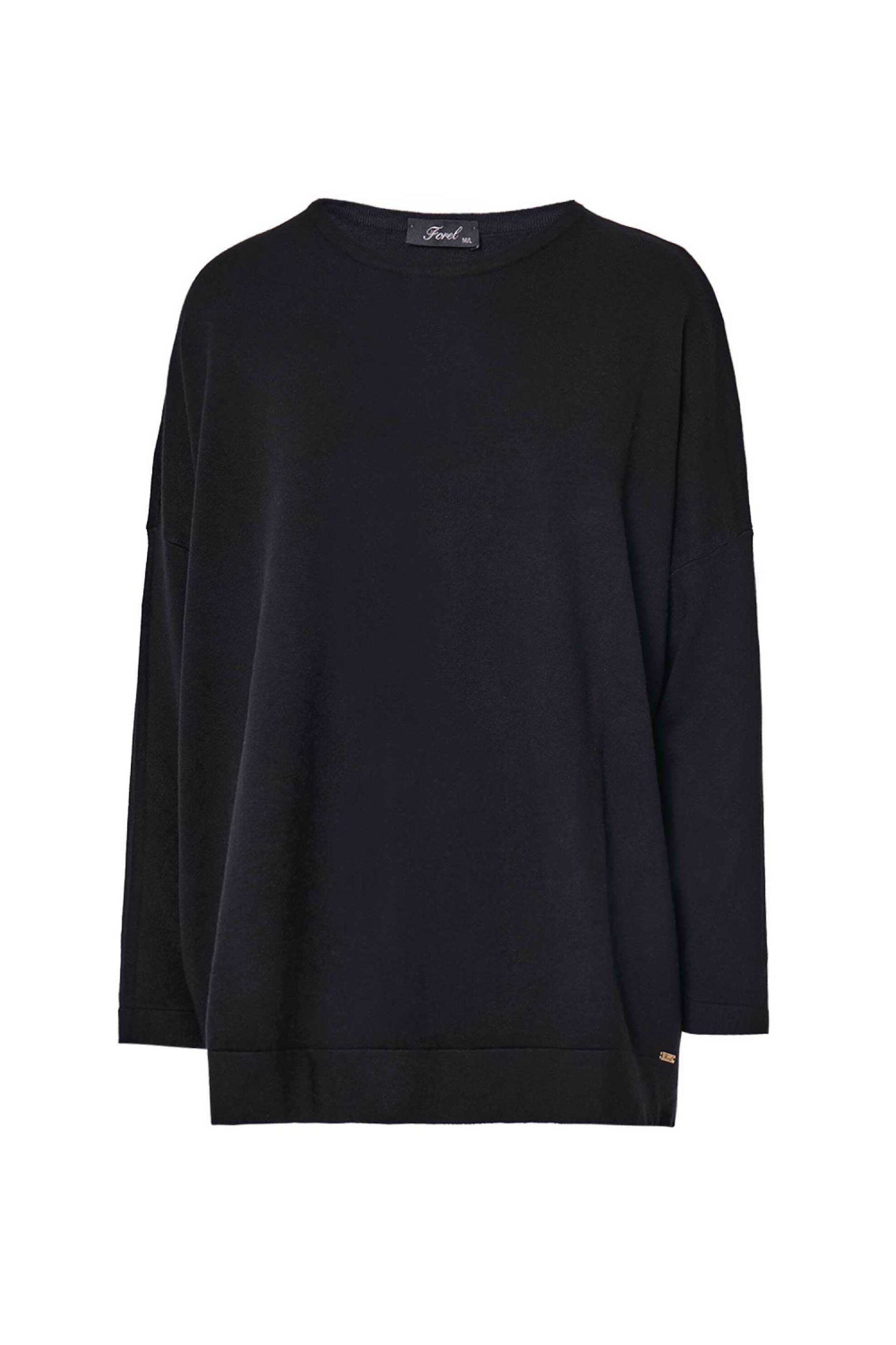 Forel γυναικεία πλεκτή μπλούζα με στρογγυλή λαιμόκοψη - 081.90.01.042 Μαύρο