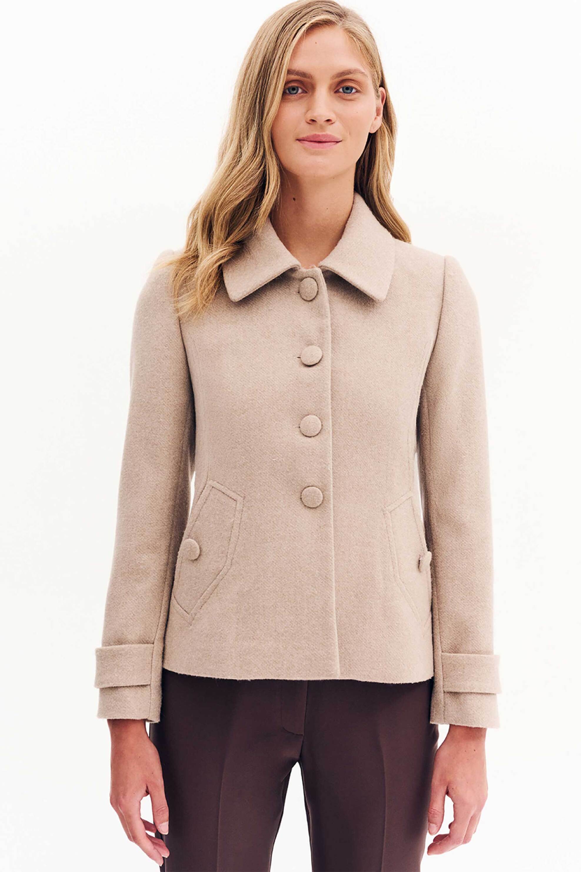 Forel γυναικείo σακάκι με βελούδινη υφή - 081.30.01.012 Μπεζ