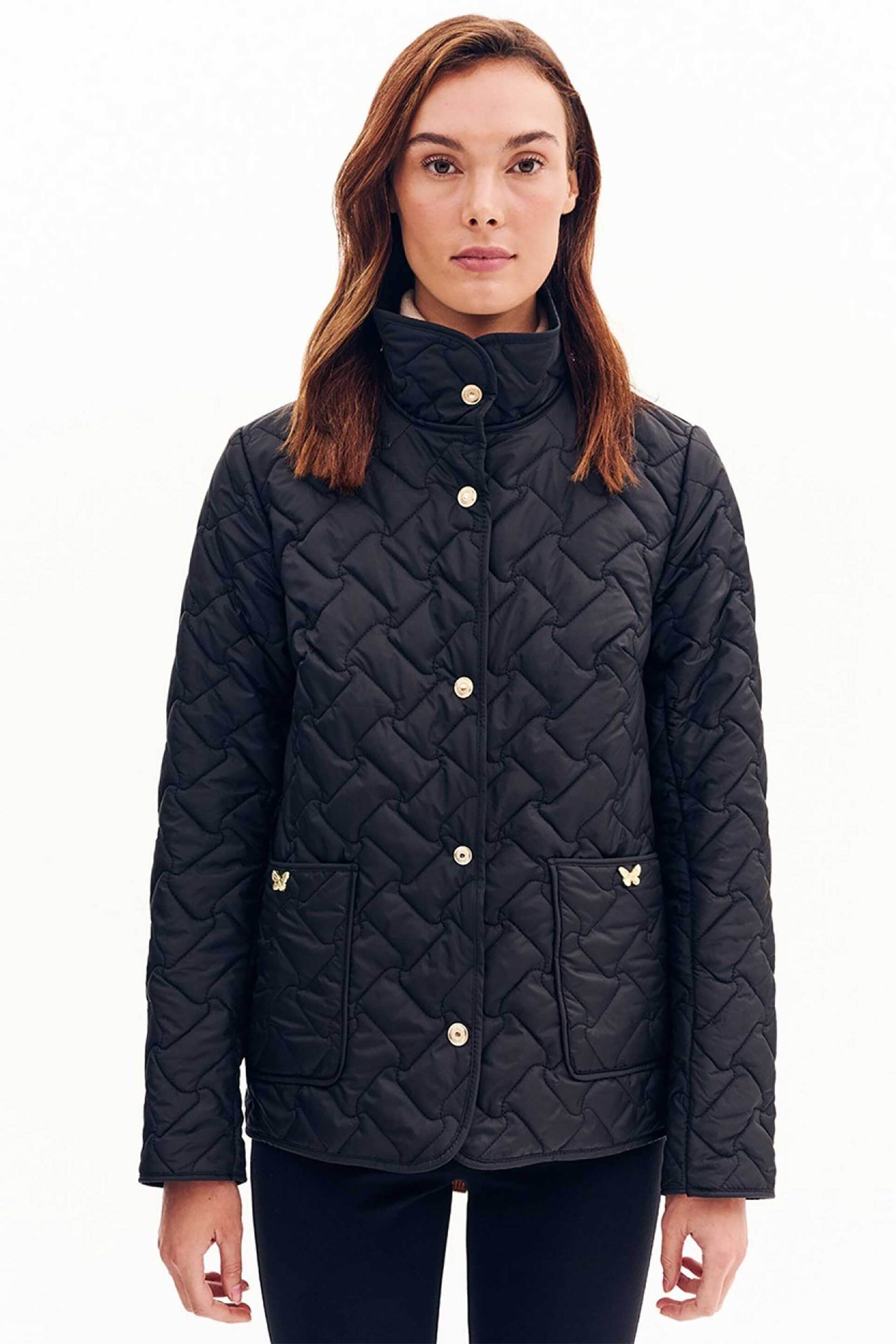 Forel γυναικείο μπουφάν καπιτονέ μονόχρωμο - 081.60.01.014 Μαύρο