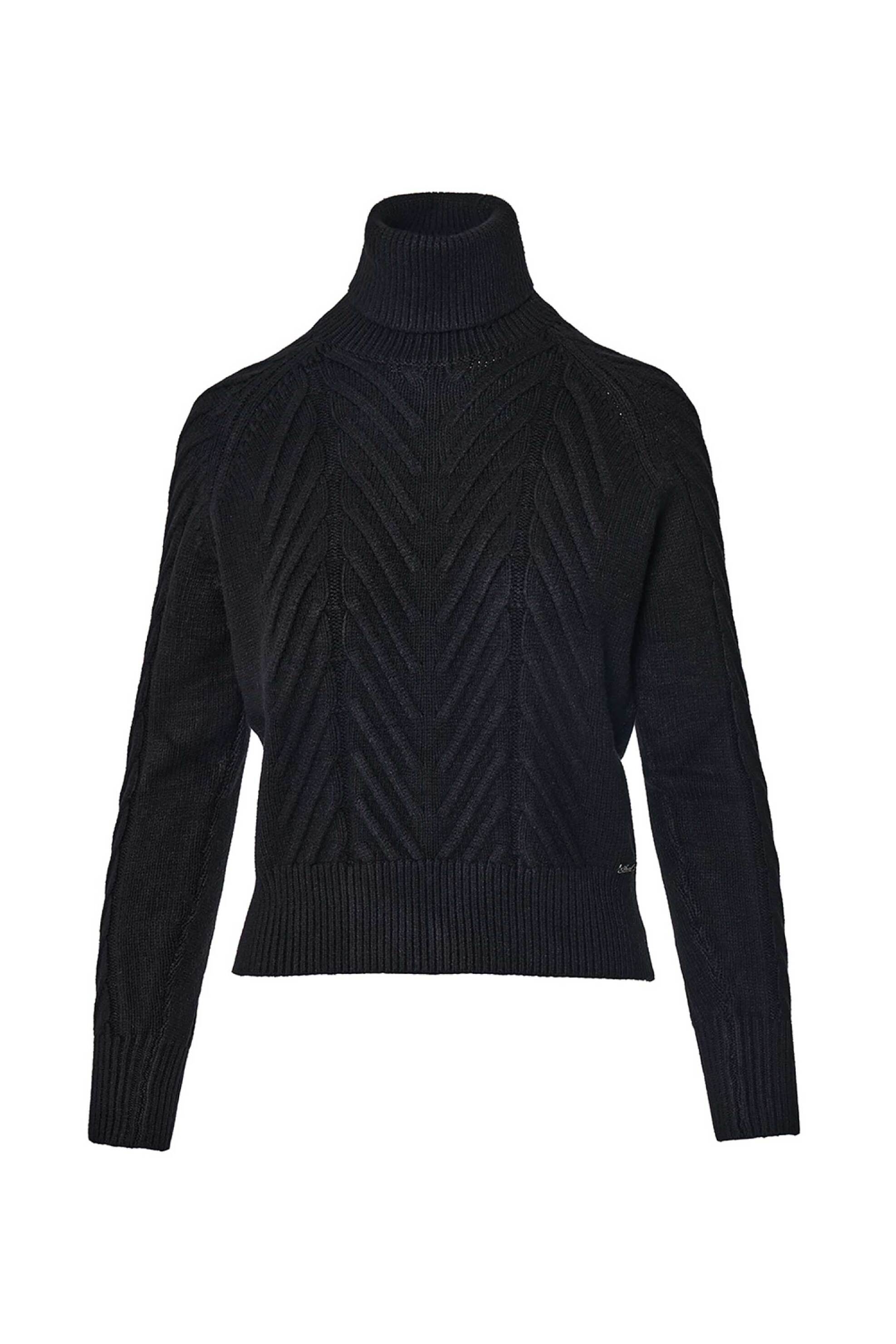 Forel γυναικεία πλεκτή μπλούζα ζιβάγκο μονόχρωμη - 081.90.01.048 Μαύρο