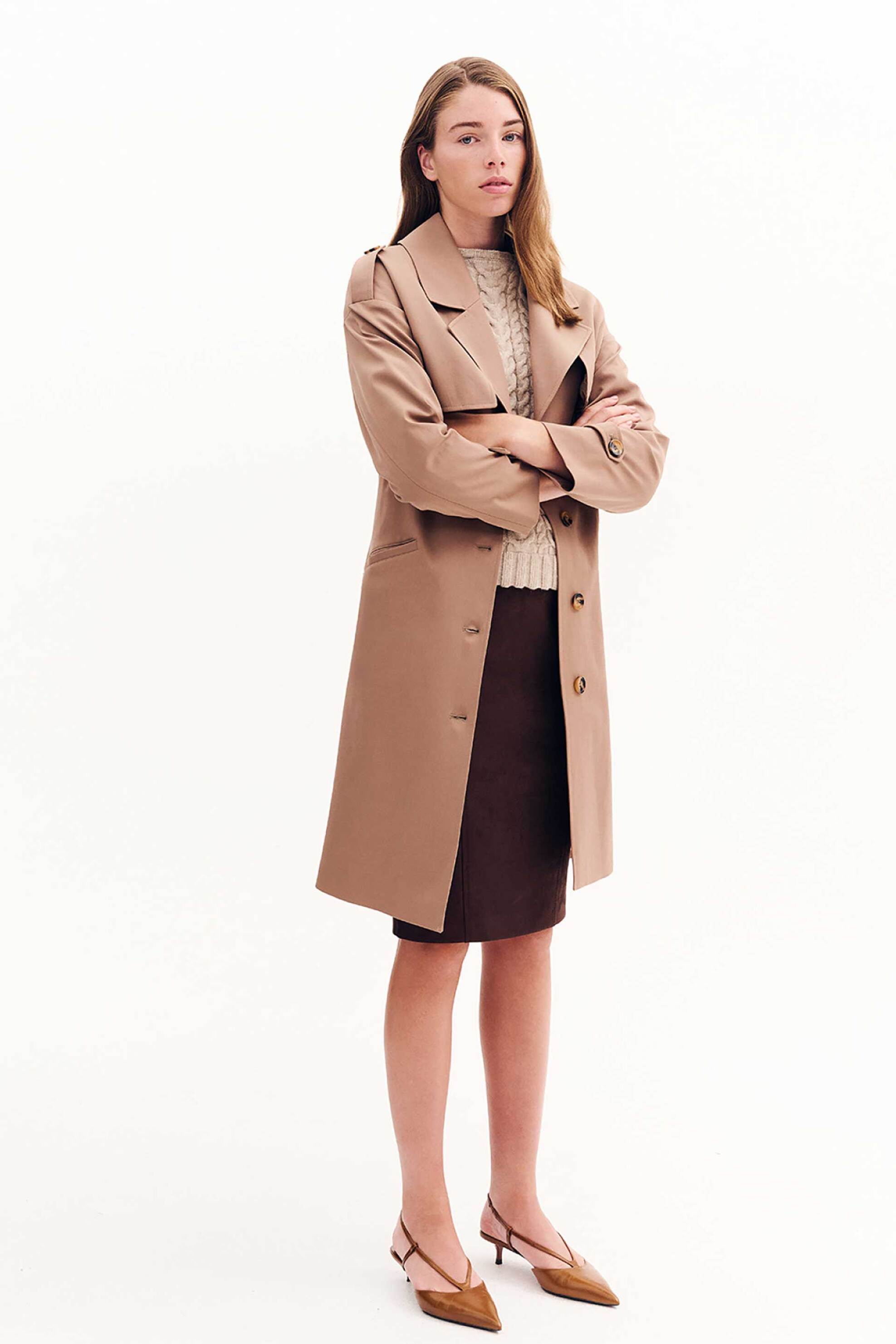 Forel γυναικεία mini φούστα ψηλόμεση pencil suede - 081.00.01.024 Καφέ