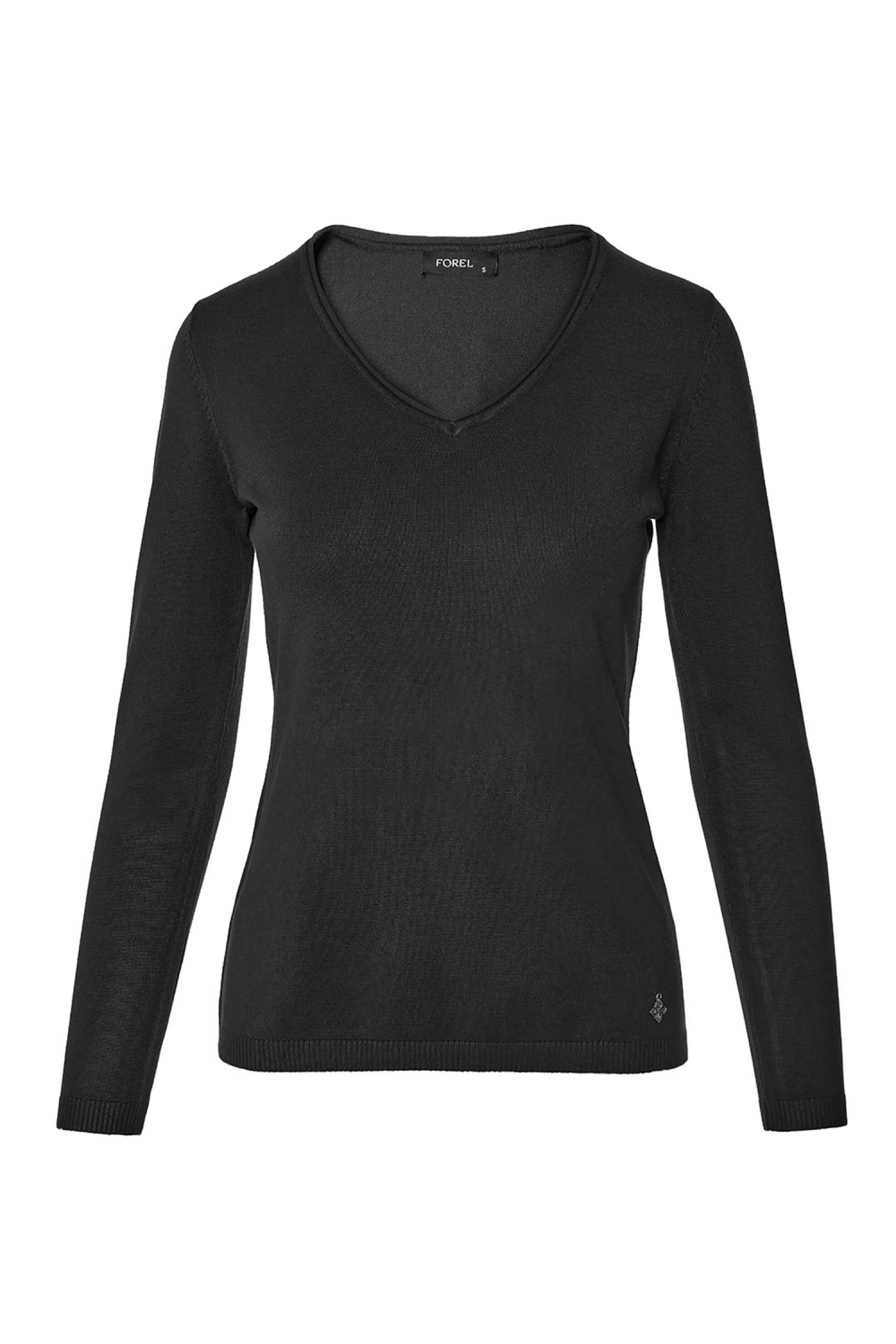 Forel γυναικεία πλεκτή μπλούζα με V λαιμόκοψη - 081.90.01.032 Μαύρο