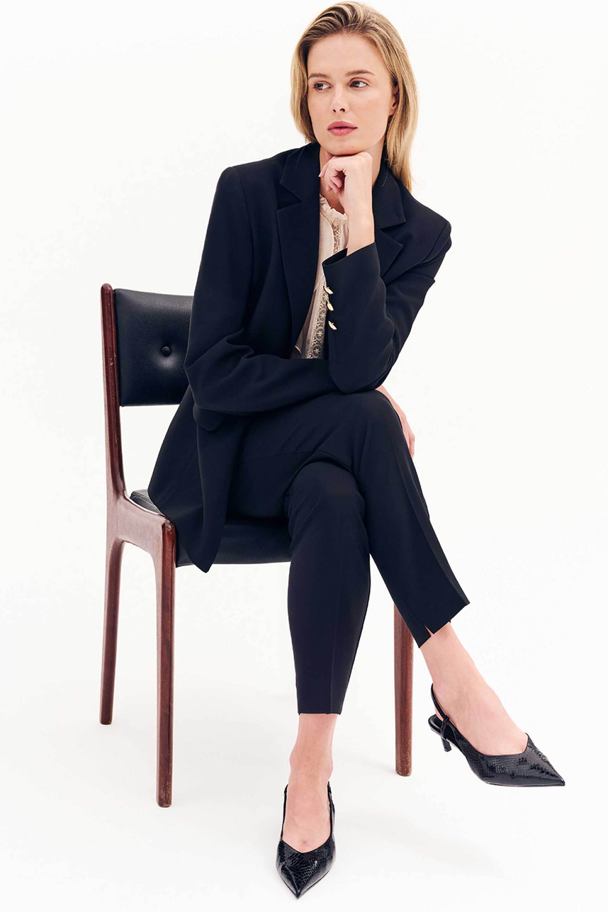 Forel γυναικείο παντελόνι ίσια γραμμή - 081.20.01.056 Μαύρο