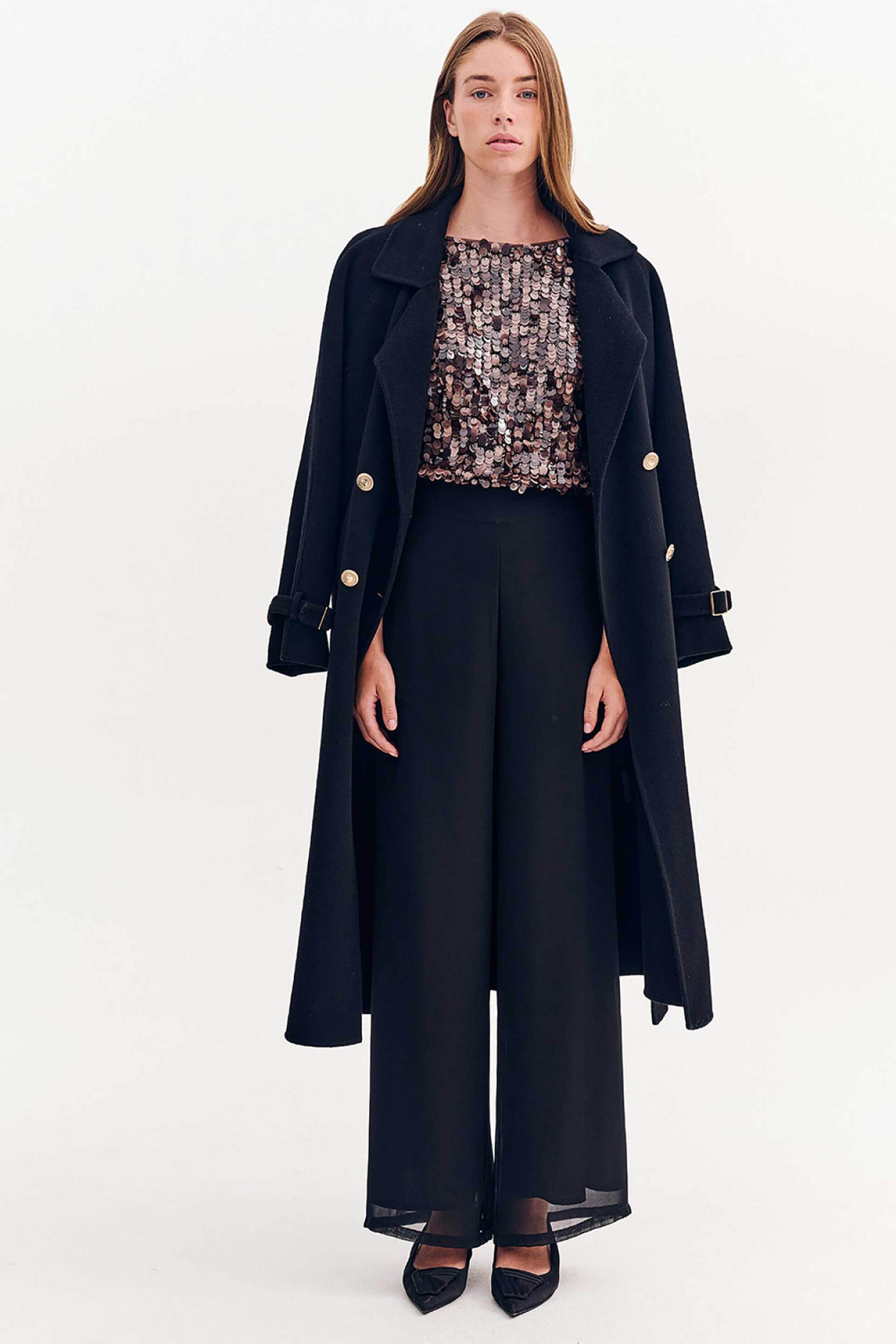 Forel γυναικεία μπλούζα με all-over σχέδιο με παγιέτα - 081.10.01.084 Καφέ φωτογραφία