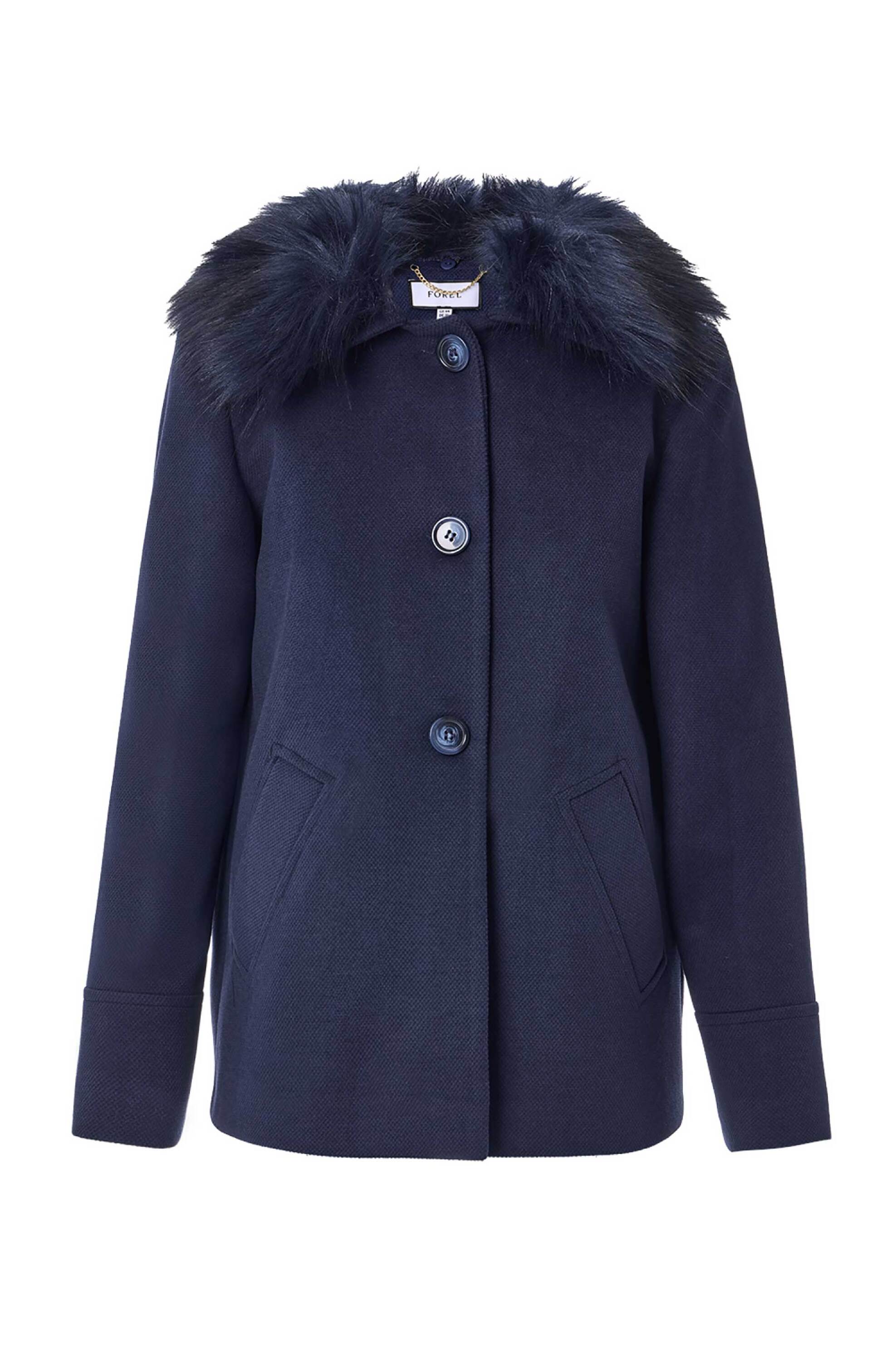 Γυναικεία παλτό με γούνα σε μπλε