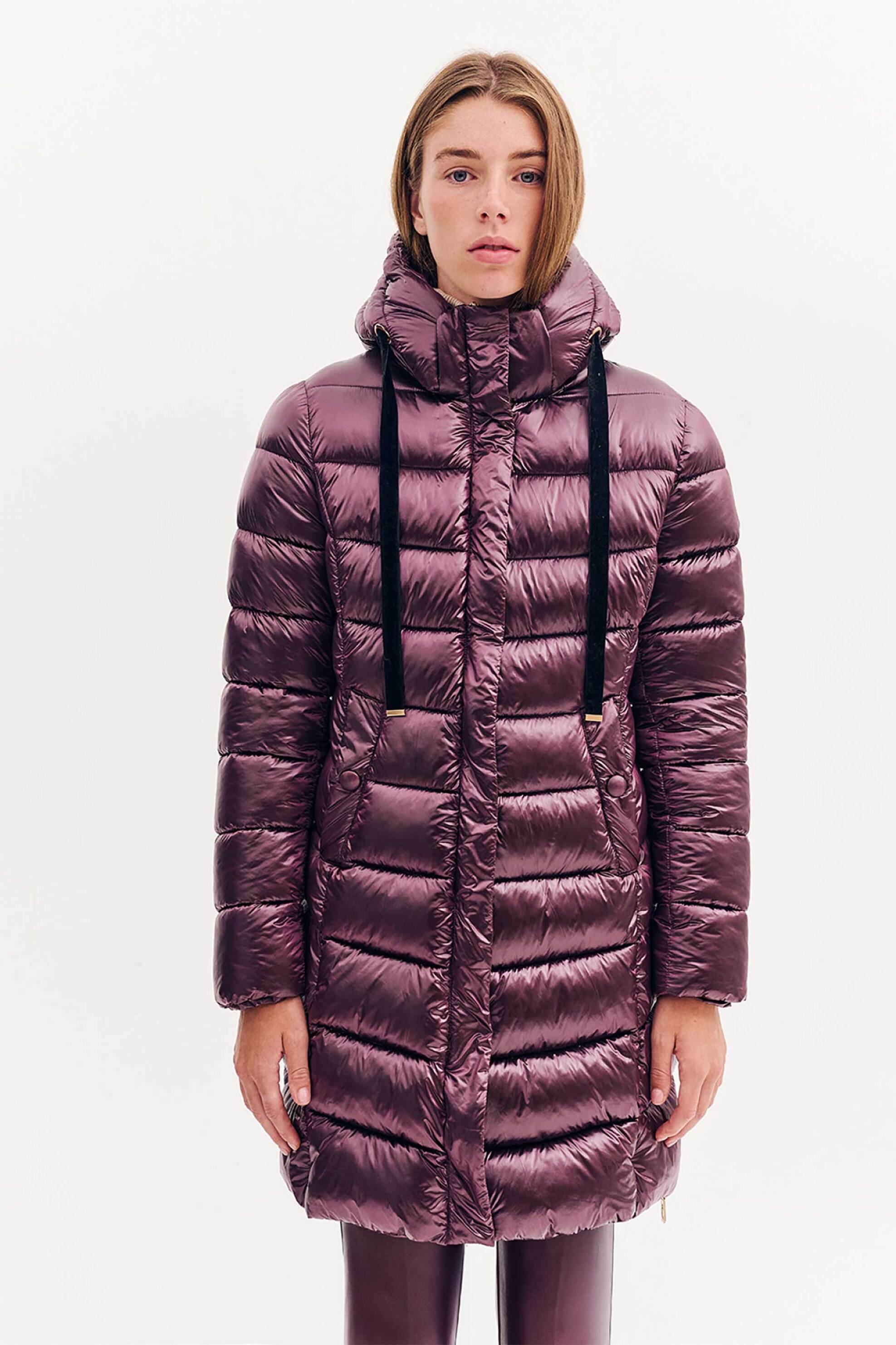 Forel γυναικείο μπουφάν καπιτονέ με κουκούλα - 081.60.01.017 Μοβ