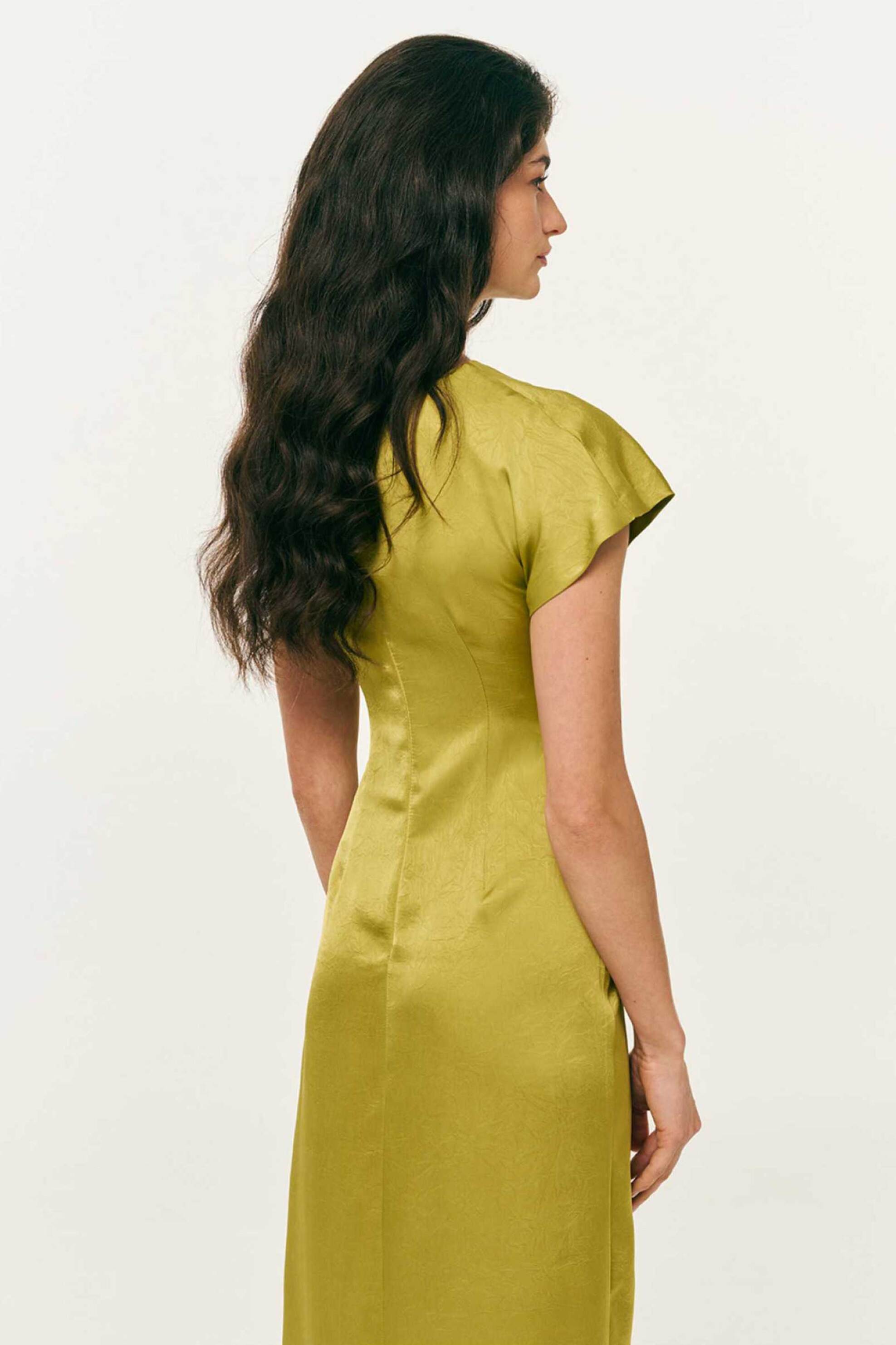 Forel Γυναικείο Φόρεμα Midi Σατέν - 082 50 01 110 Πράσινο Lime