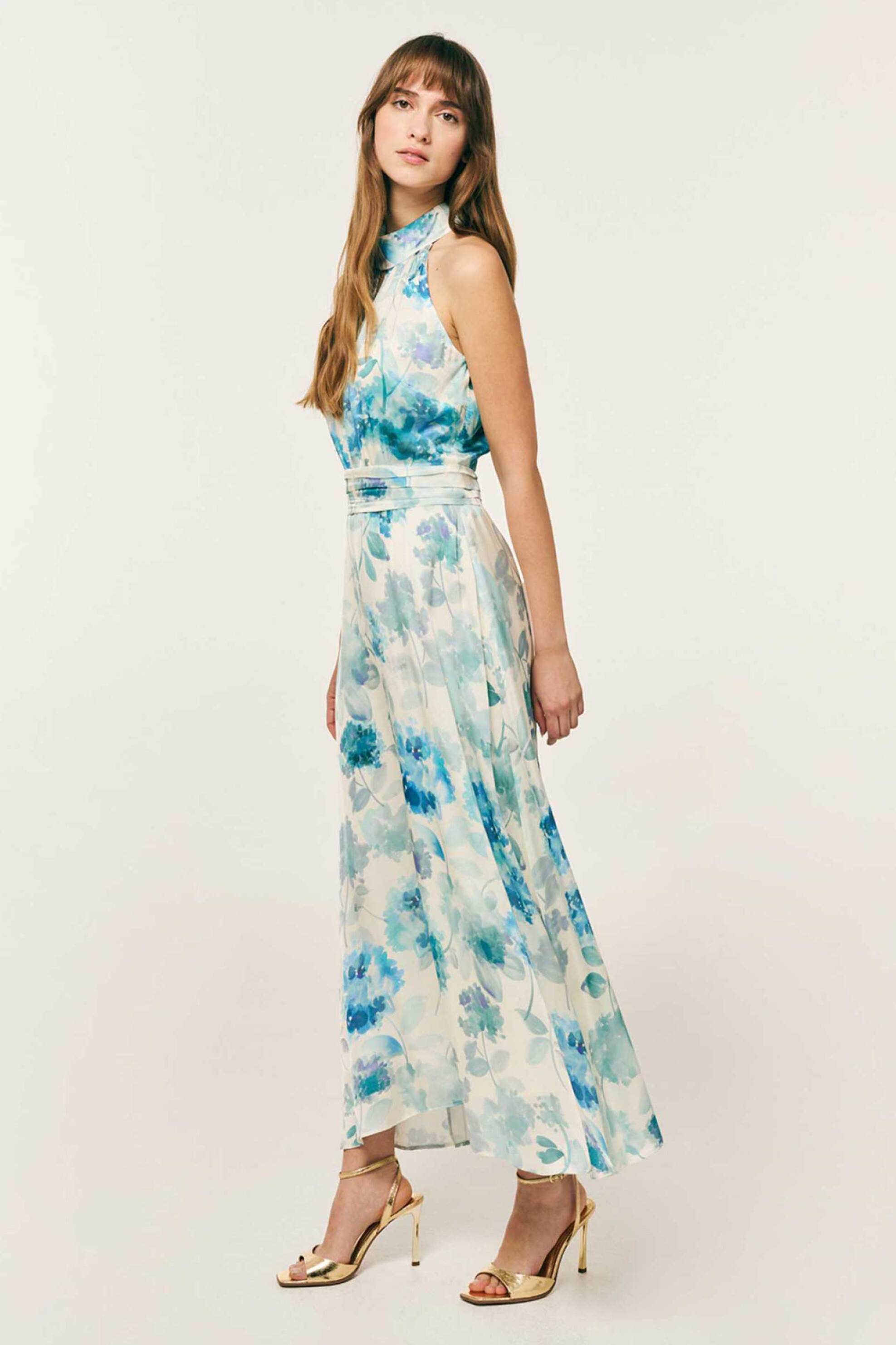 Forel γυναικείο φόρεμα με floral print - 082.50.01.034 Μπλε Σκούρο