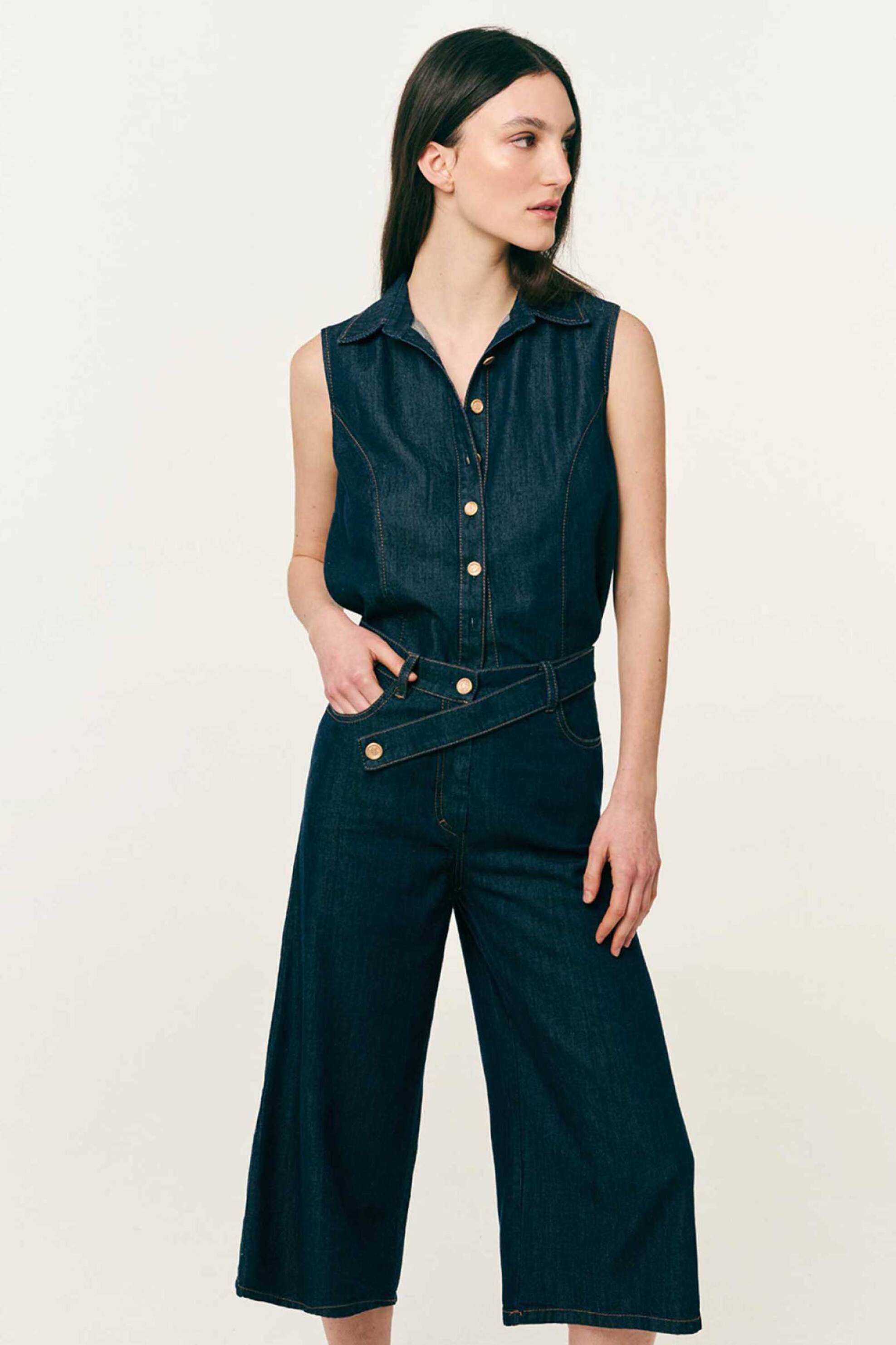Forel γυναικείο denim γιλέκο - 082.41.01.010 Μπλε Σκούρο