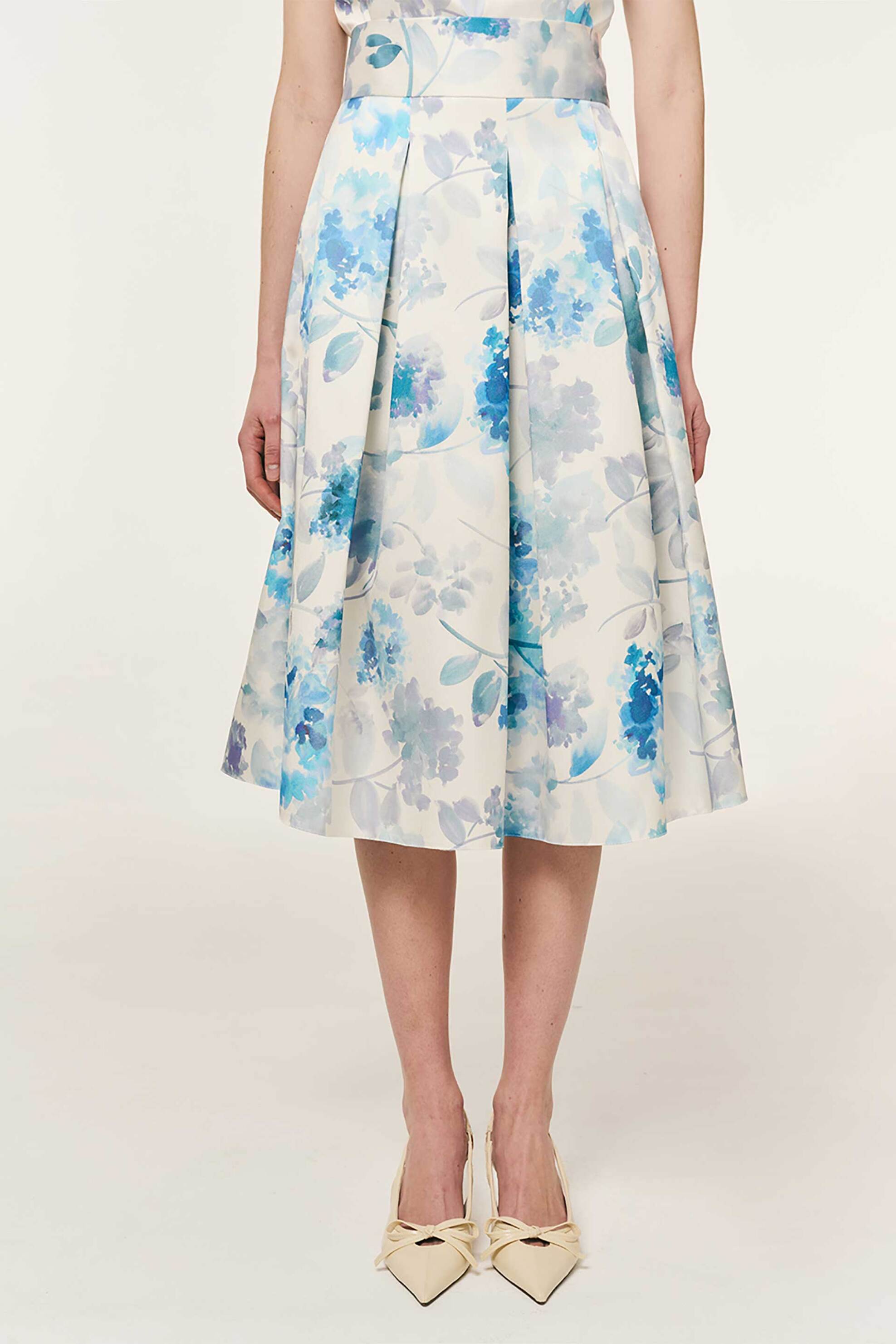 Forel γυναικεία φούστα midi floral - 082.00.01.006 Μπλε Σκούρο