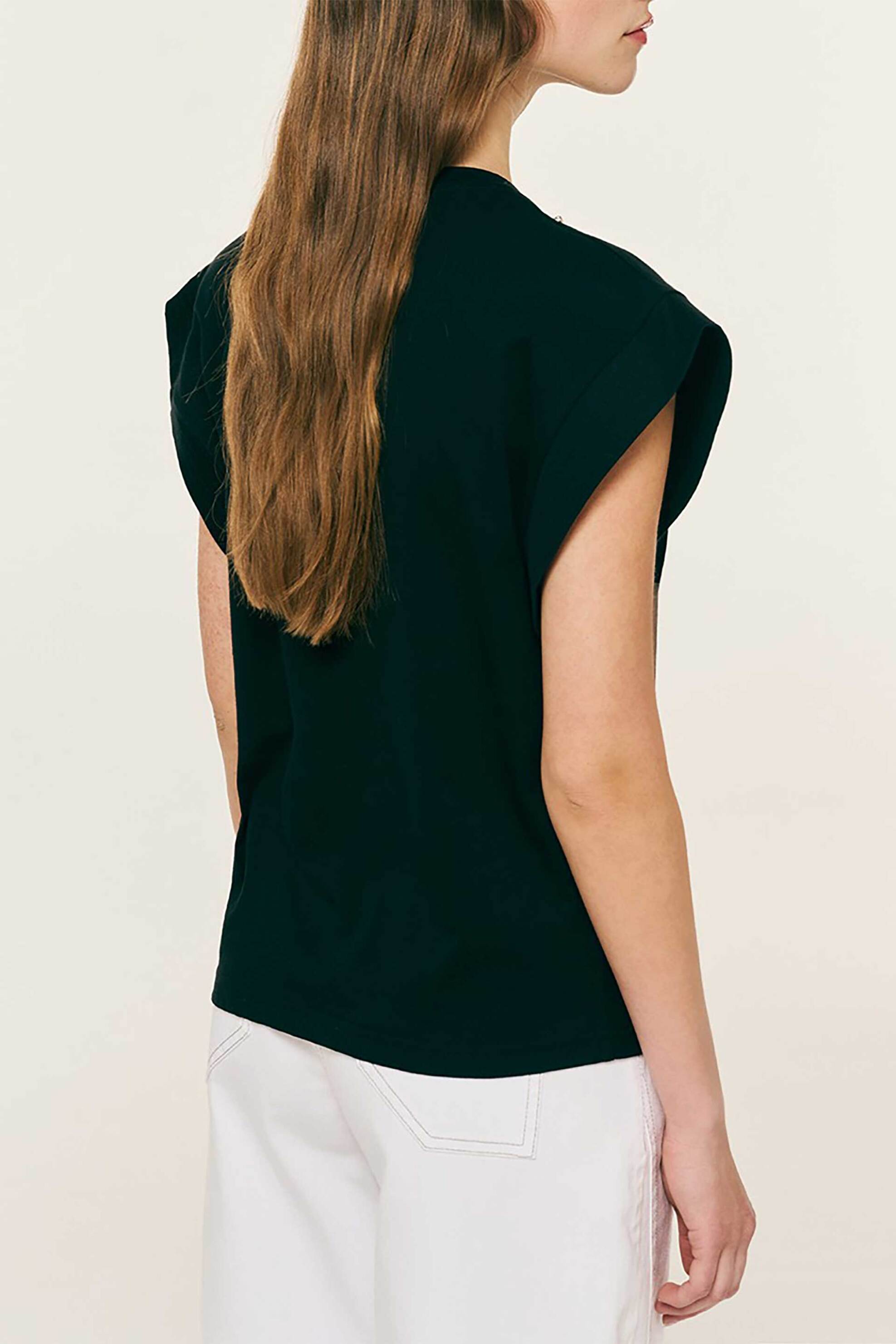 Forel Γυναικείo T-Shirt με Στρας - 082 10 01 093 Μαύρο