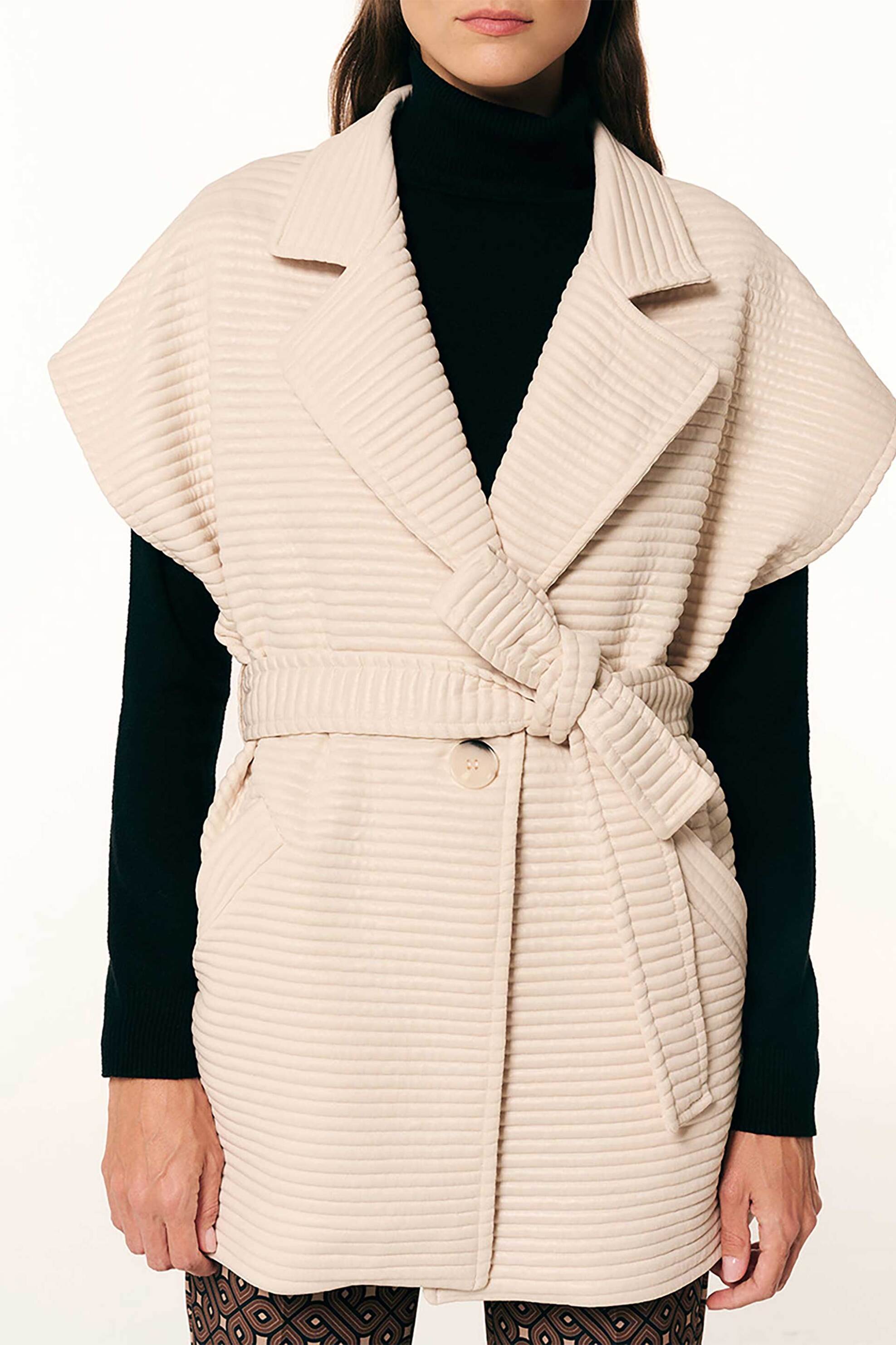 FOREL Forel γυναικείο jacket με κοντό μανίκι - 083.60.05.001 Μπεζ - 2
